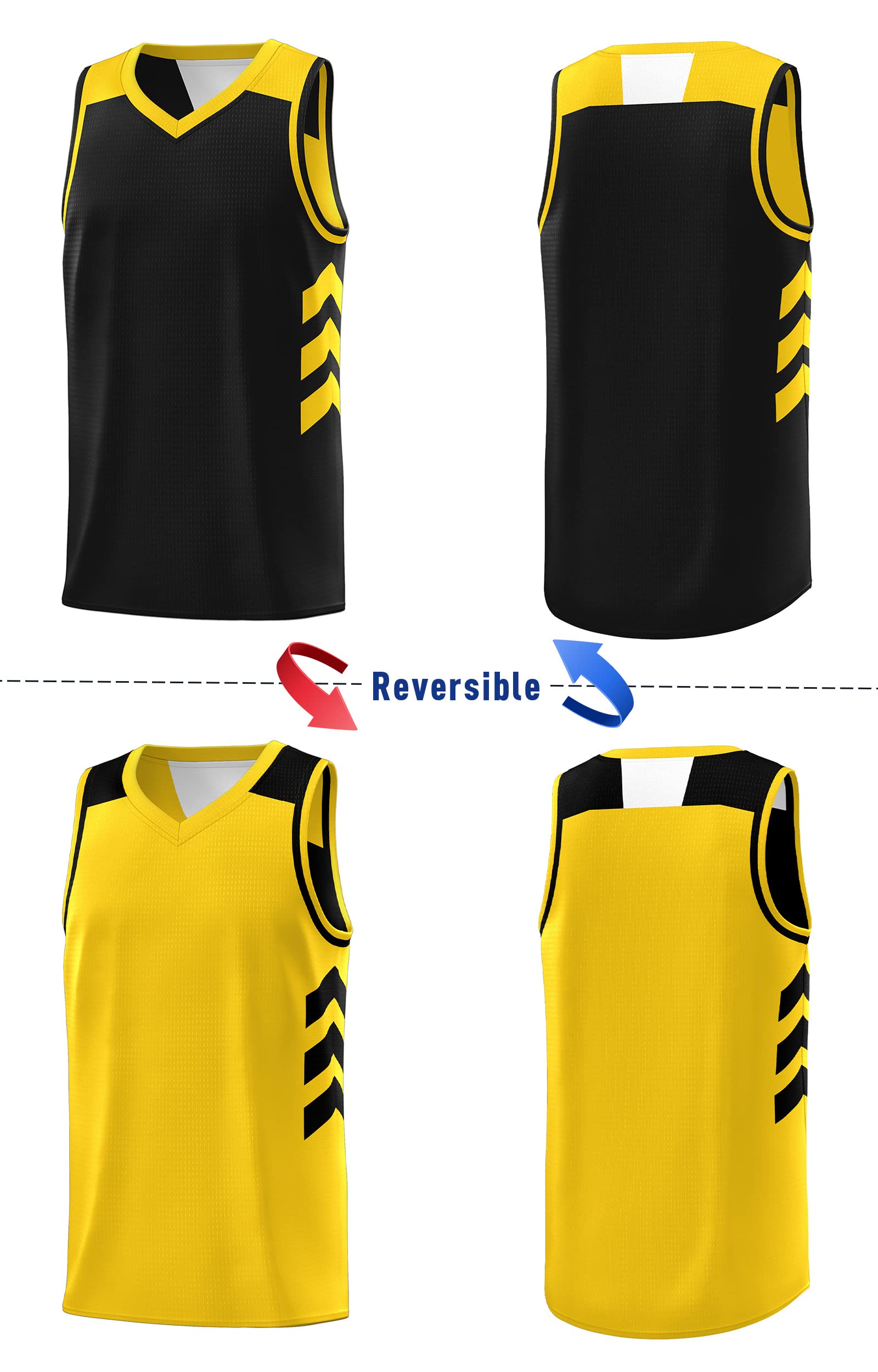Men's Reversible Basketball Jersey - Team Uniform for Sports & Hip Hop (S-4XL)