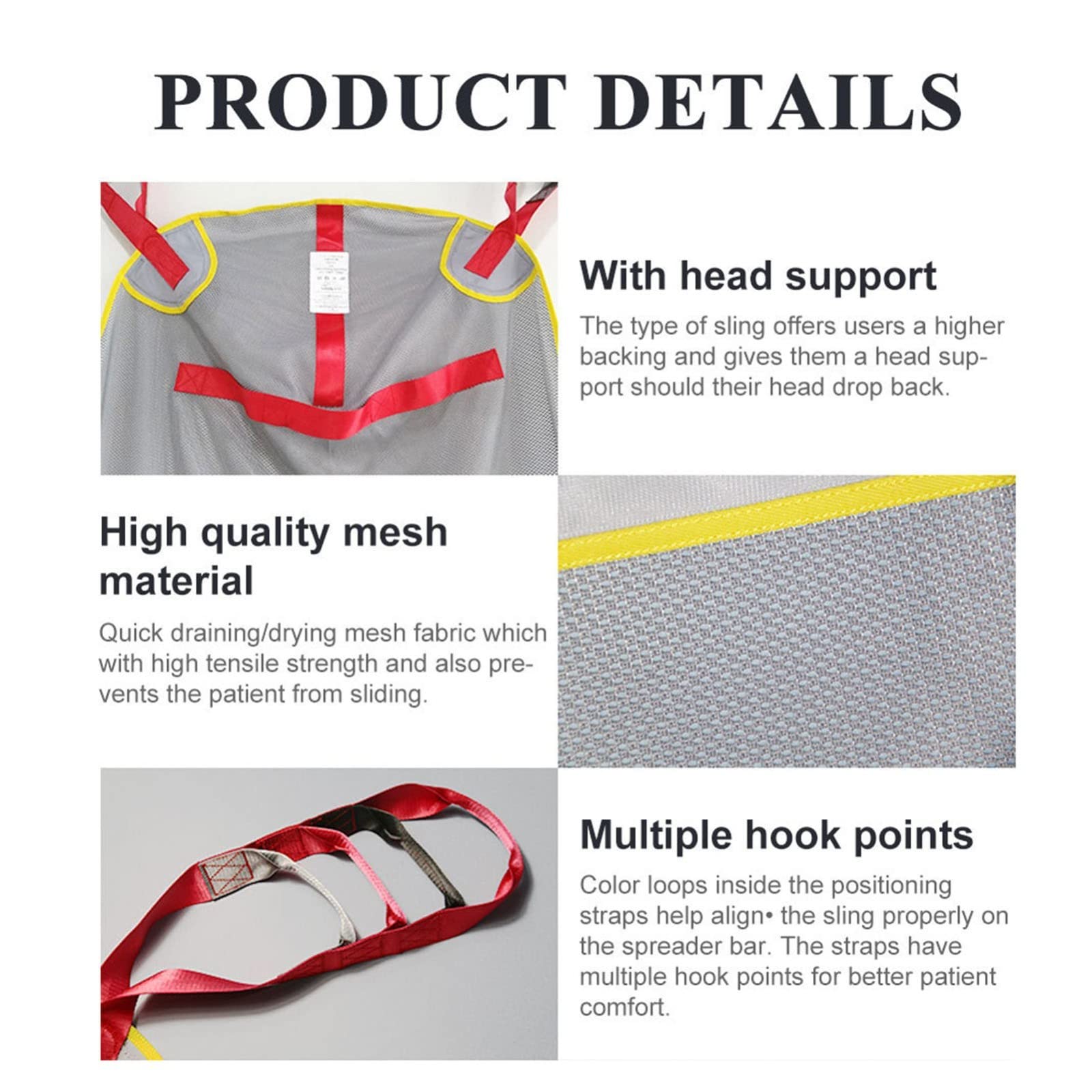 Heavy Duty Patient Lift Sling - 230kg Capacity for Home & Hospital Use