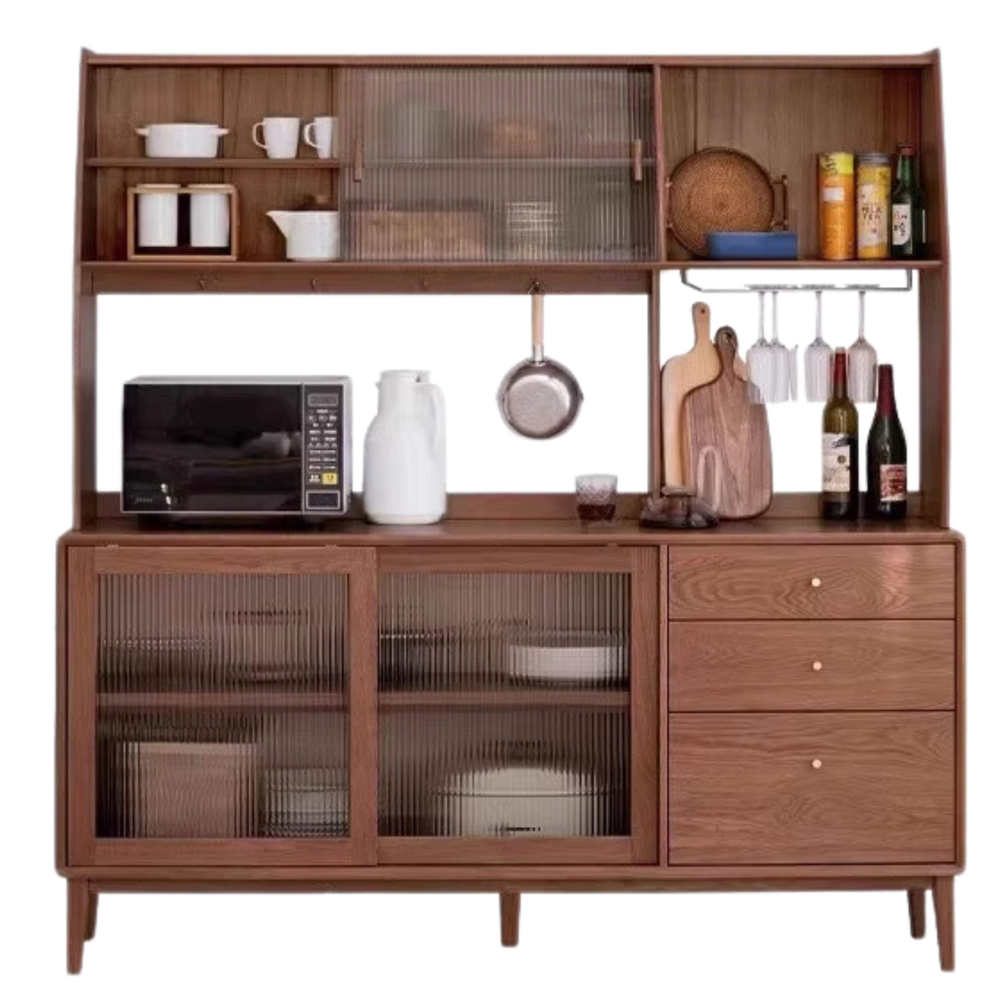 59.1x15.8x67.7 inch / 150x40x172сm / Walnut color / sideboard + upper seat without drawer