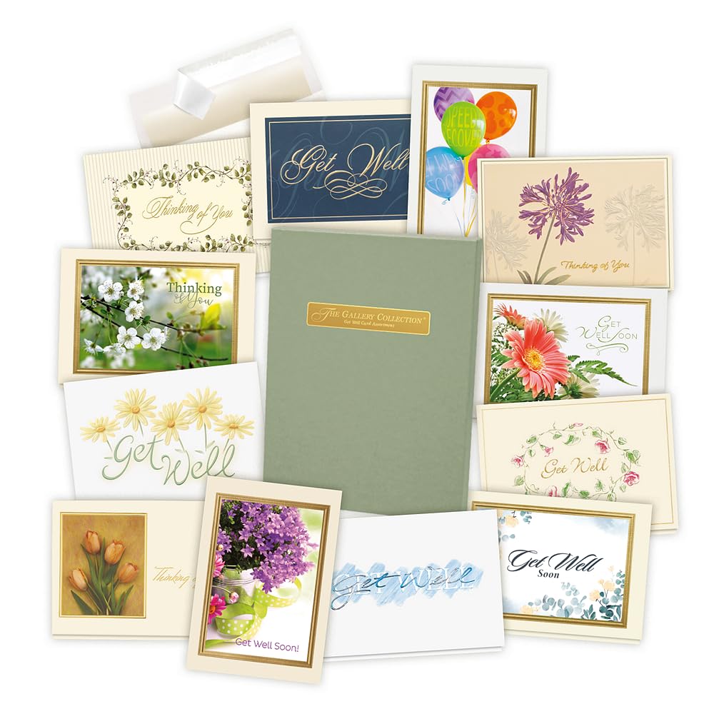 Get Well Soon Cards Assortment Box - 35 Premium Greeting Cards with Foil & Embossing Designs | Sympathy & Recovery Cards for Hospital Patients, Friends & Family | Perfect for Care Packages, Nursing Homes & Thoughtful Gifts