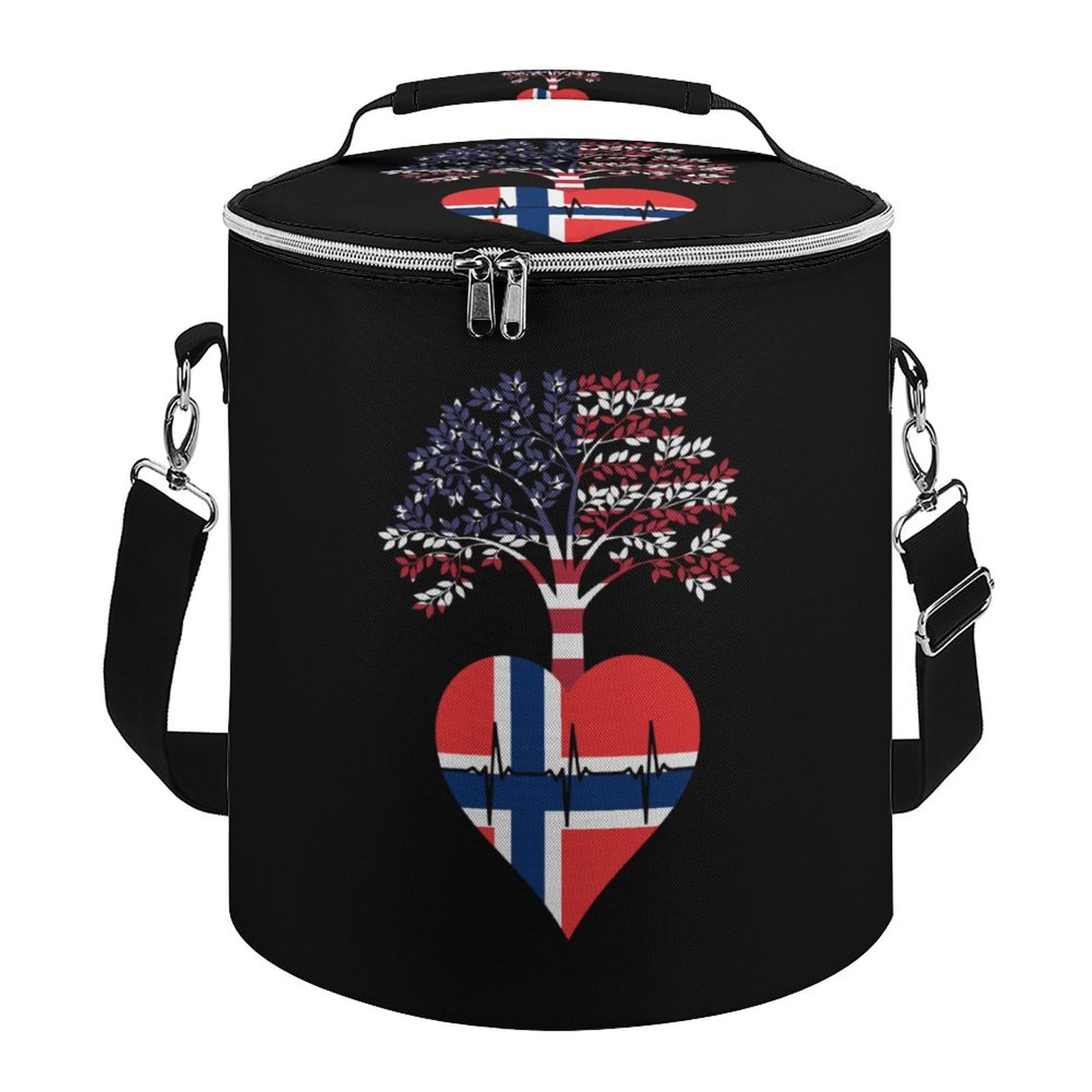 Norway US Insulated Cooler Bag with Handle - Portable Lunch Tote with Adjustable Shoulder Strap - Perfect for Picnics, Beach Trips, and Outdoor Adventures