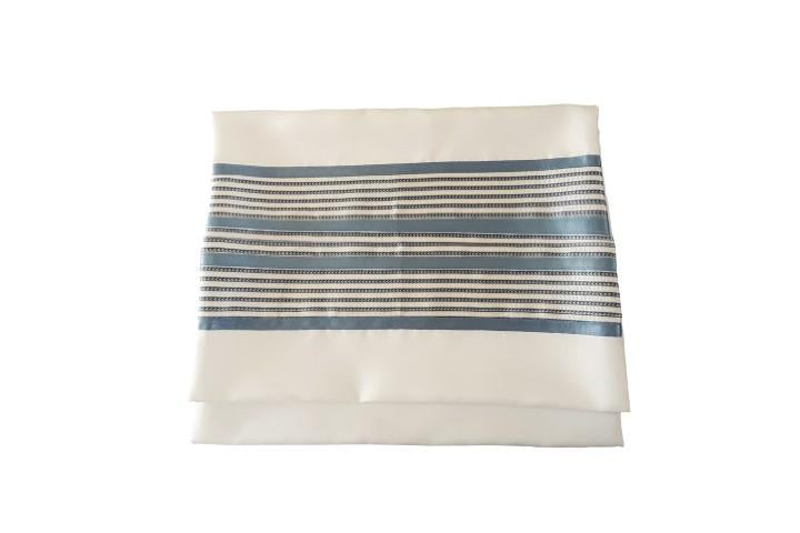 Youthful White and Blue Tallit Prayer Shawl - Premium Wool Tzitzit for Bar Mitzvah & Jewish Ceremonies - Custom Tallis for Synagogue & Religious Events
