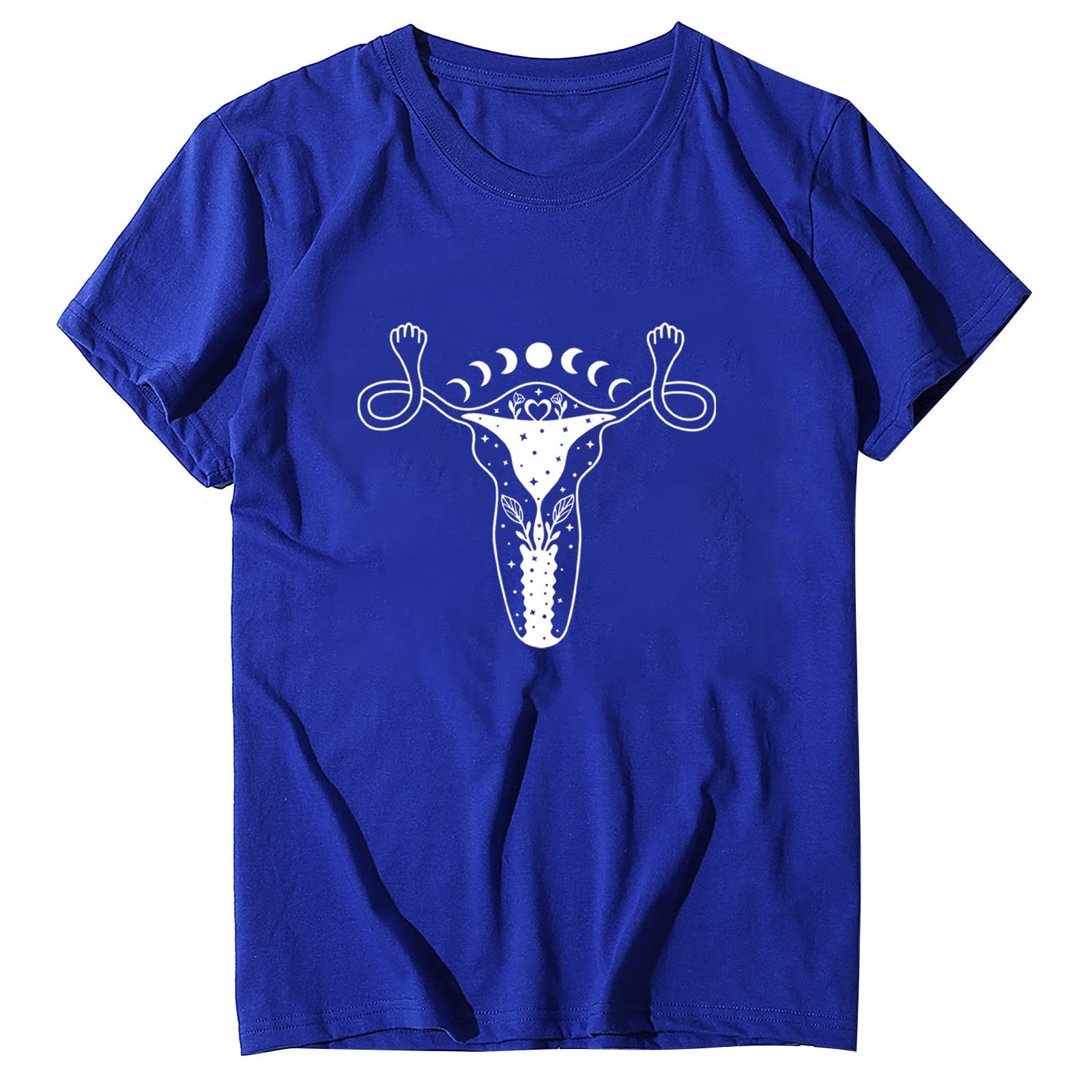 3D Printed Short Sleeve Casual Blouse for Men & Women - O Neck Collar Fold Design - Plus Size Tops (Blue, XXL) - Perfect for Work, Travel & Everyday Wear