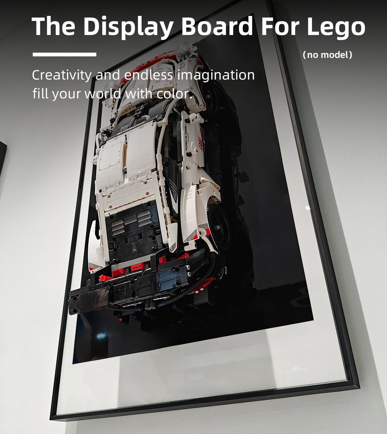 WETCEAOM Lego Technic Porsche 911 RSR 42096 Display Frame - 75x45cm Wall Mounted Showcase for Lego Enthusiasts | Perfect for Home Office Decor, Man Cave Display & Collector's Showcase