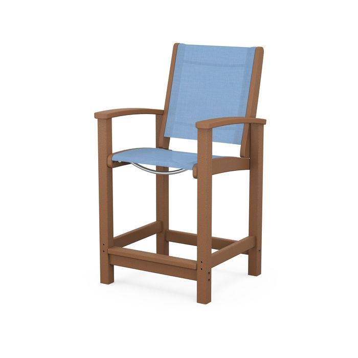 POLYWOOD Coastal Counter Chair - Durable Outdoor Bar Stool for Patio, Deck & Poolside - Weather-Resistant & Low Maintenance