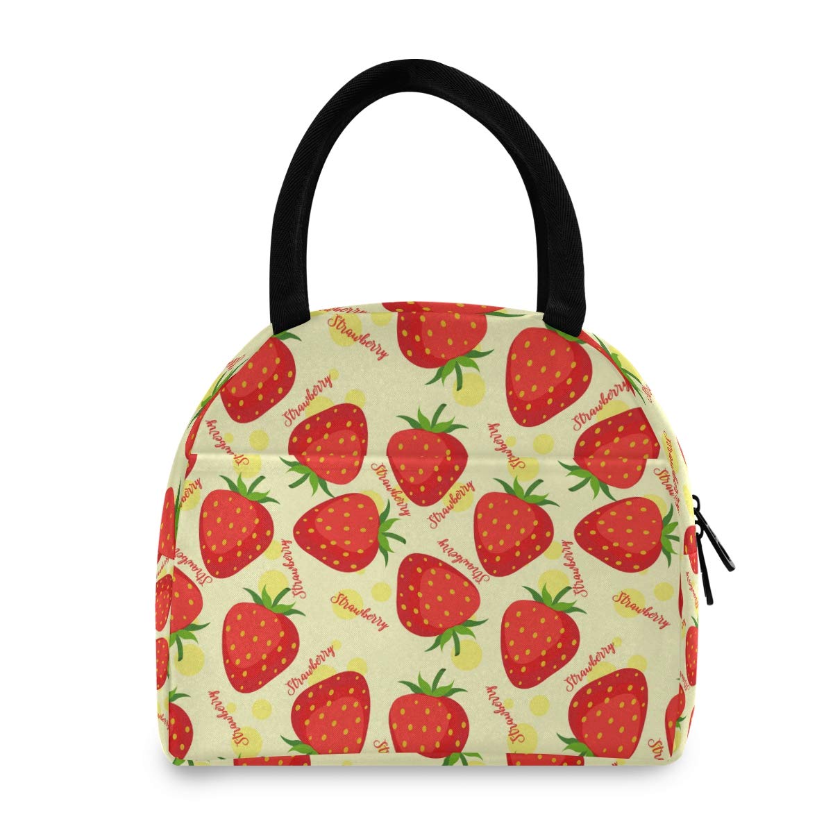 Insulated Reusable Lunch Tote Bag for Women - Strawberry Pattern Thanksgiving Cooler Bag | Perfect for Work, Picnics & Holiday Gatherings