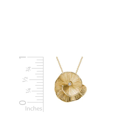 14K Yellow Gold Textured Swirl Diamond Pendant Necklace for Women - Elegant Layering Jewelry Gift for Anniversary, Valentine's Day & Special Occasions