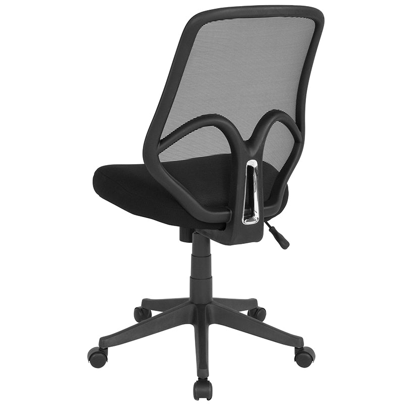 FLASH Salerno Series High Back Black Mesh Office Chair - Ergonomic Executive Desk Chair with Lumbar Support for Home & Office Use