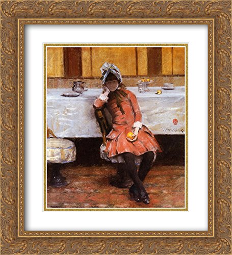 William Merritt Chase Museum Art Print - 20x22 Gold Ornate Framed Ocean Steamer Painting with Double Matting | Vintage Nautical Wall Decor for Living Room, Bedroom & Office