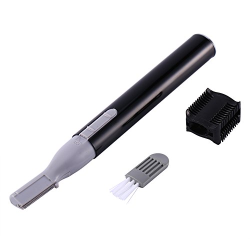 Electric Eyebrow Shaver for Women & Men - Portable Rechargeable Facial Hair Trimmer with Adjustable Blade for Eyebrows, Body & Bikini Line - Painless Hair Remover for Smooth Skin at Home or Travel (Black)