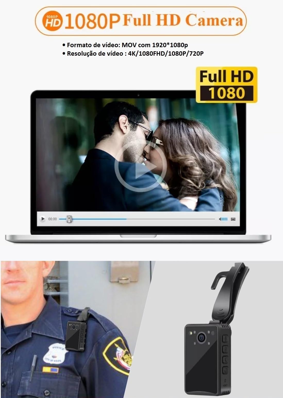 Q5 4K Police Body Camera with 64GB Memory & 2-Inch Display - Lightweight, Portable HD Body Cam for Law Enforcement, Security, Outdoor Activities - Clear Night Vision for Home & Professional Use