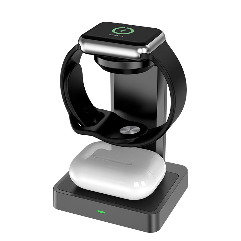 2 in 1 Apple Wireless Charger WA11 - Fast Qi-Certified Charging Stand for iPhone 14/13/12 & AirPods - Perfect for Home, Office & Nightstand Use