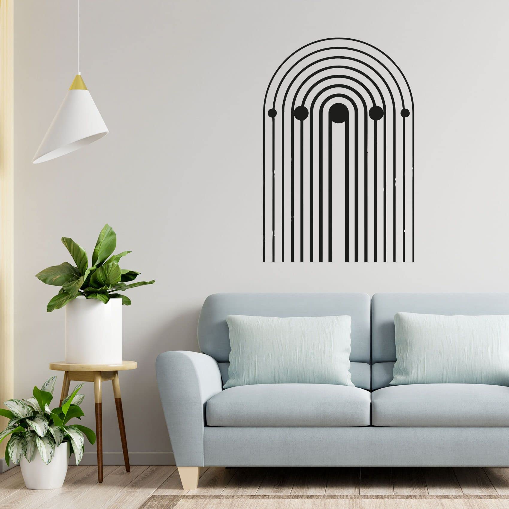 Bohemian Rainbow Arch Wall Decal - Modern Abstract Vinyl Sticker Art for Kids Room, Nursery, Bedroom Decor (30x20 Inch) - Perfect for Girls & Boys Playroom, Dorm, or Home Accent Wall