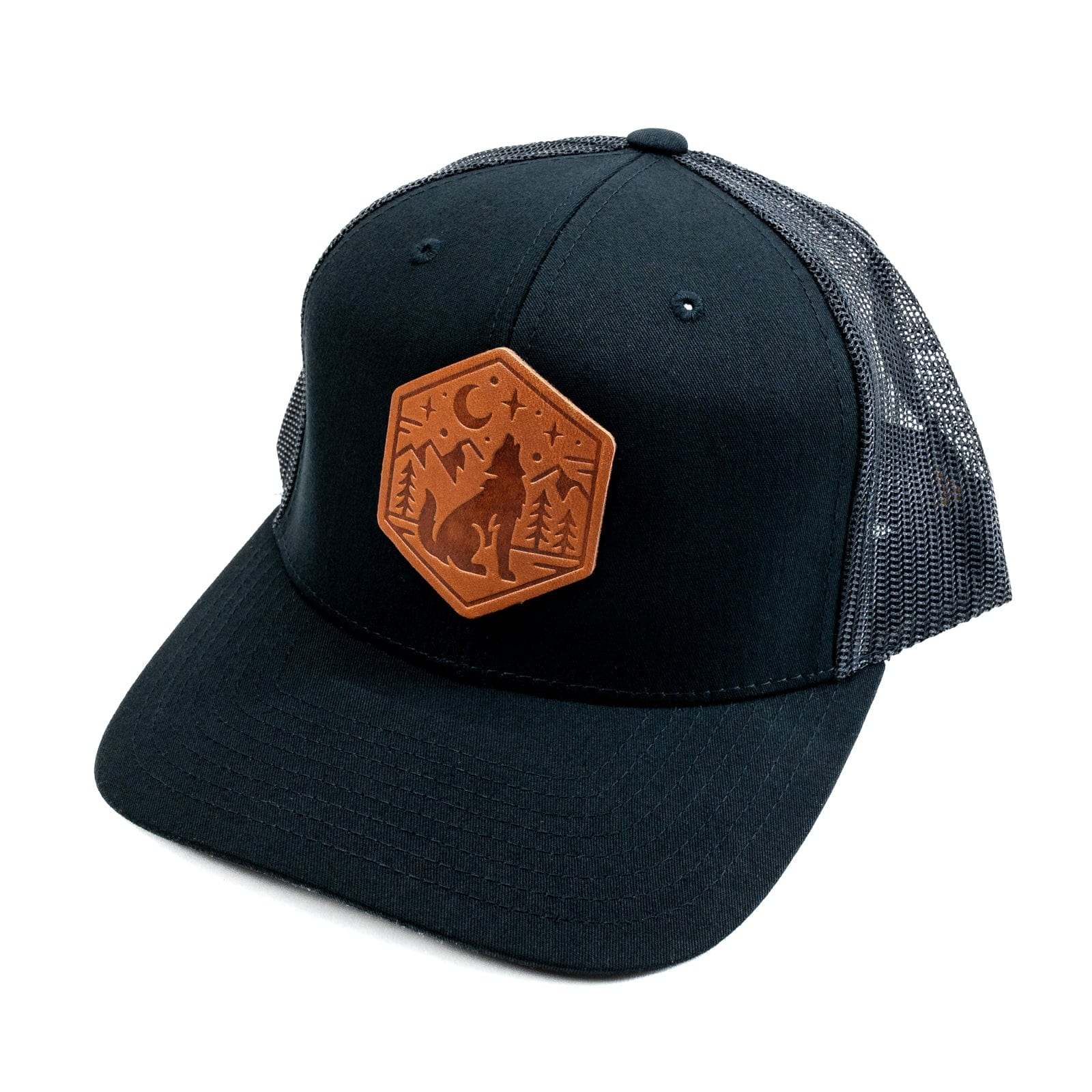 Howling Wolf Trucker Hat for Men & Women - Adjustable Snapback Cap for Outdoor, Hiking, and Casual Wear