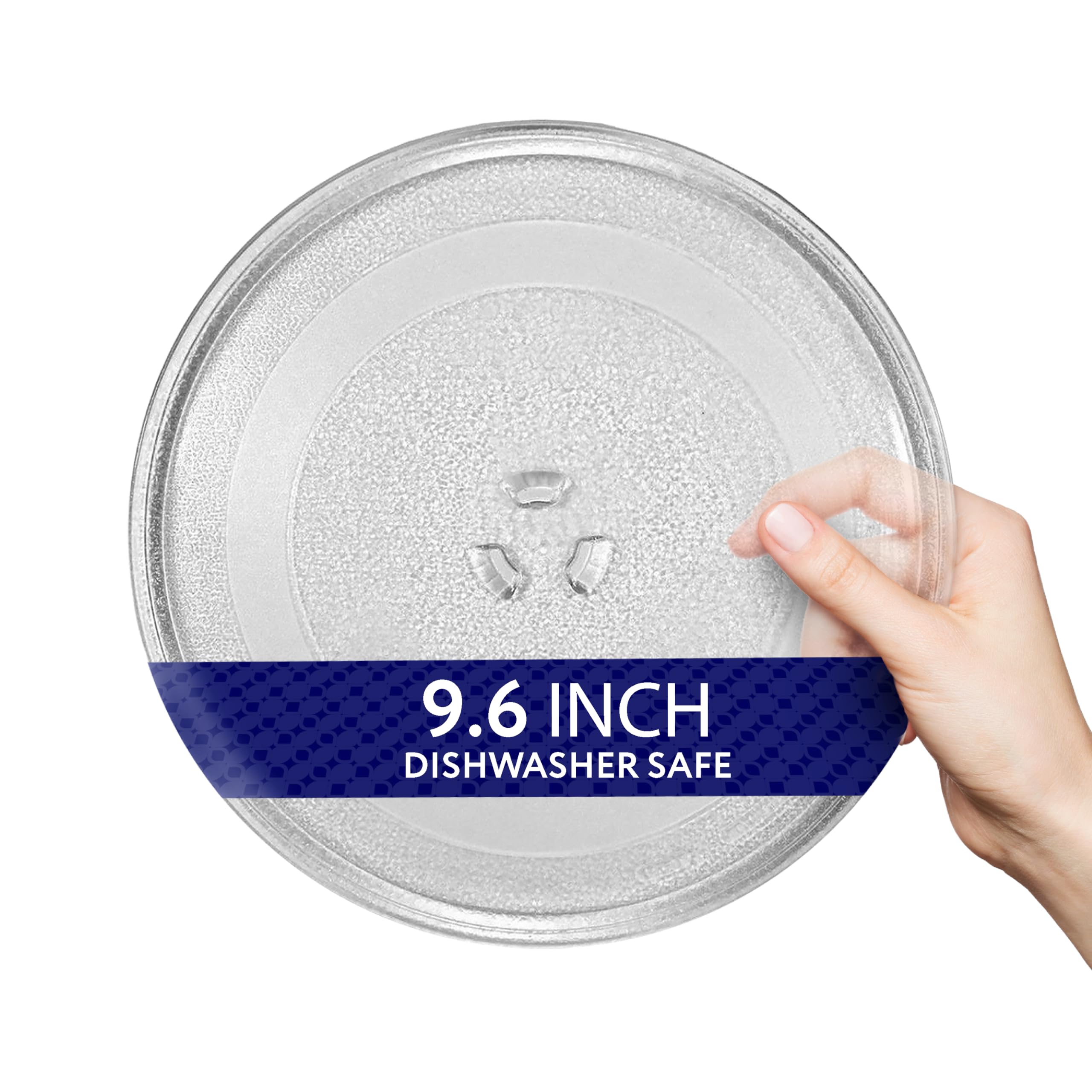 Universal 9.6-Inch Microwave Glass Turntable Plate - Replacement Rotating Dish for Most Microwave Ovens - Durable & Heat-Resistant Glass - Perfect for Reheating Food, Defrosting & Cooking Meals