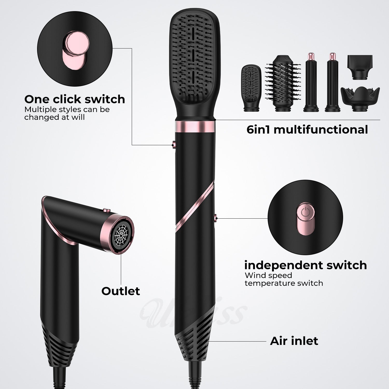 Professional High-Speed Hair Dryer with Automatic Hair Suction - Ionic Blow Dryer for Fast Drying & Frizz Control - Perfect for Home Salon & Travel Use
