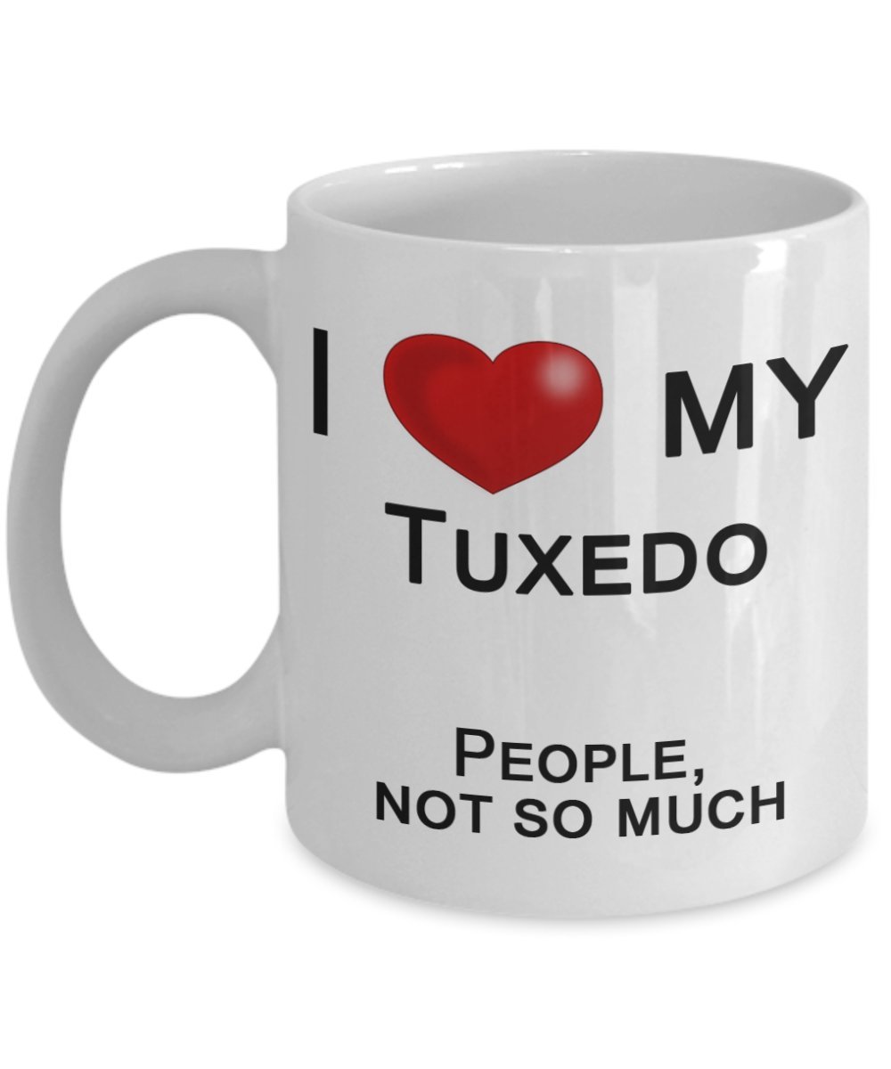 Tuxedo Cat Coffee Mug - Funny 'I Love My Tuxedo Cat, Not People' Design - Unique Gift for Cat Lovers - Perfect for Coffee, Tea & Office Use