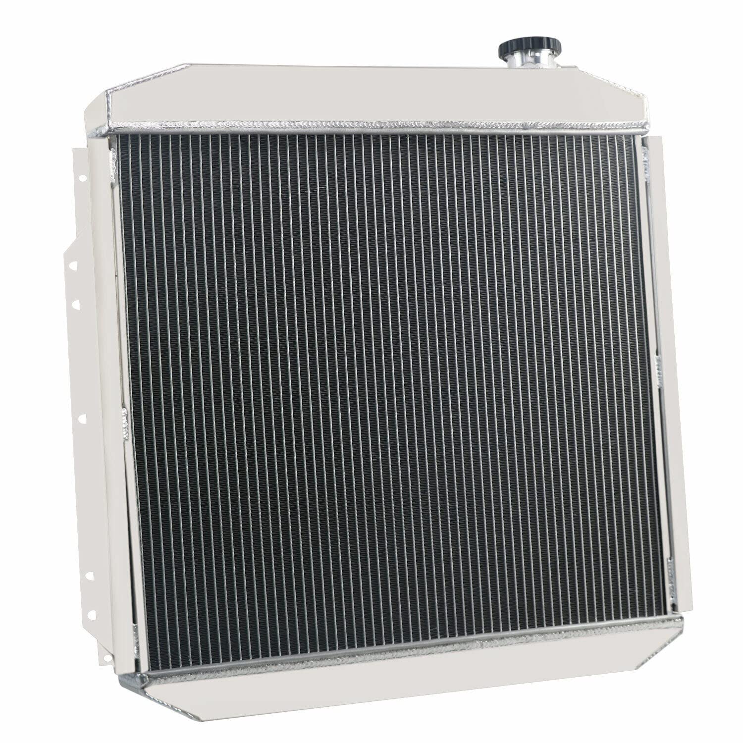 62MM All Aluminum Radiator for 1953-1956 Ford F100 F250 F350 Pickup Trucks - Compatible with L6 & V8 Engines, 4-Row Cooling System with Electric Fan Shroud & Thermostat Kit - Perfect for Classic Truck Restoration & Hot Rod Upgrades