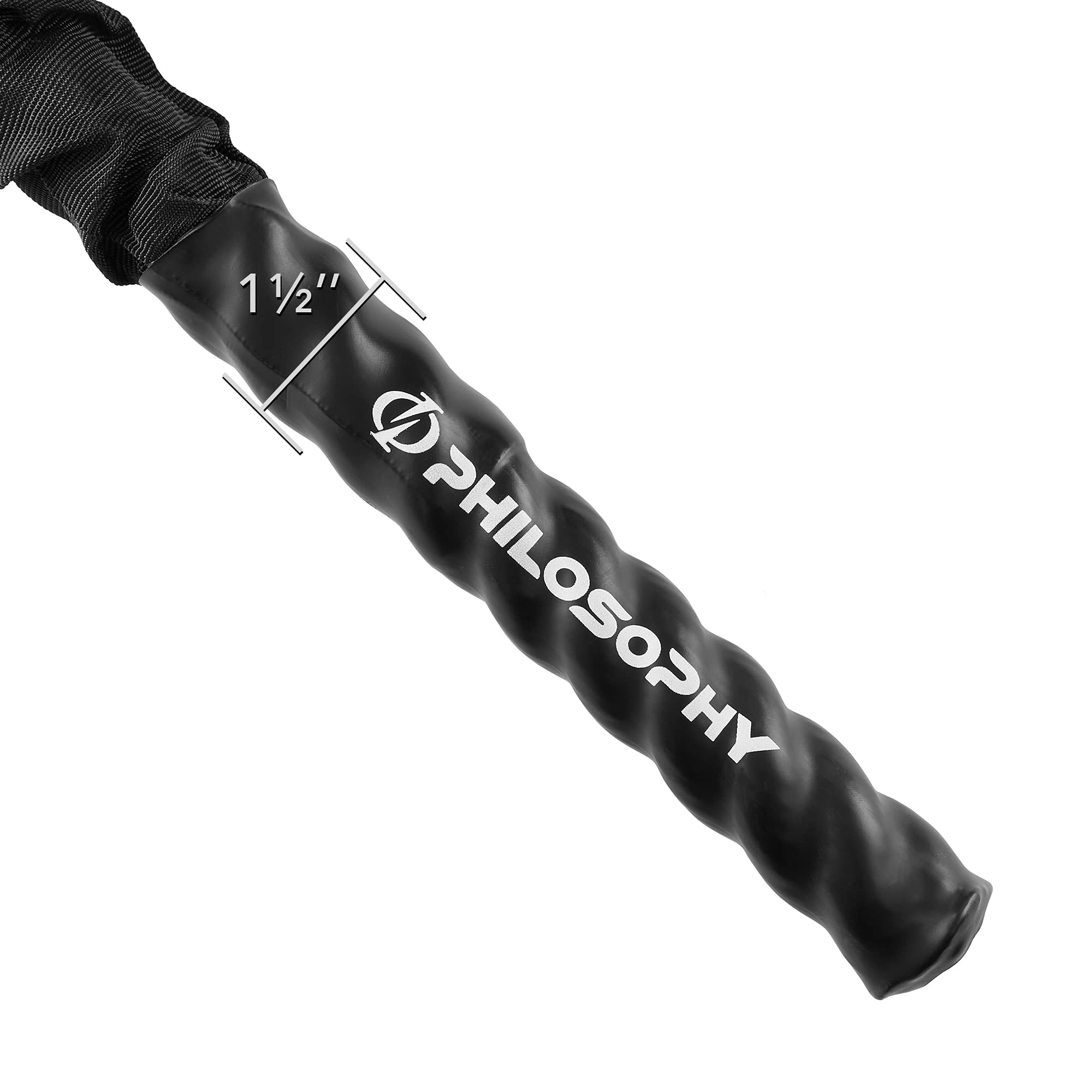 Best Battle Rope for Gym & Home Workouts - Heavy Duty Fitness Training Rope with Protective Cover & Anchor Kit - Ideal for Strength Training, CrossFit, HIIT & Cardio Exercises