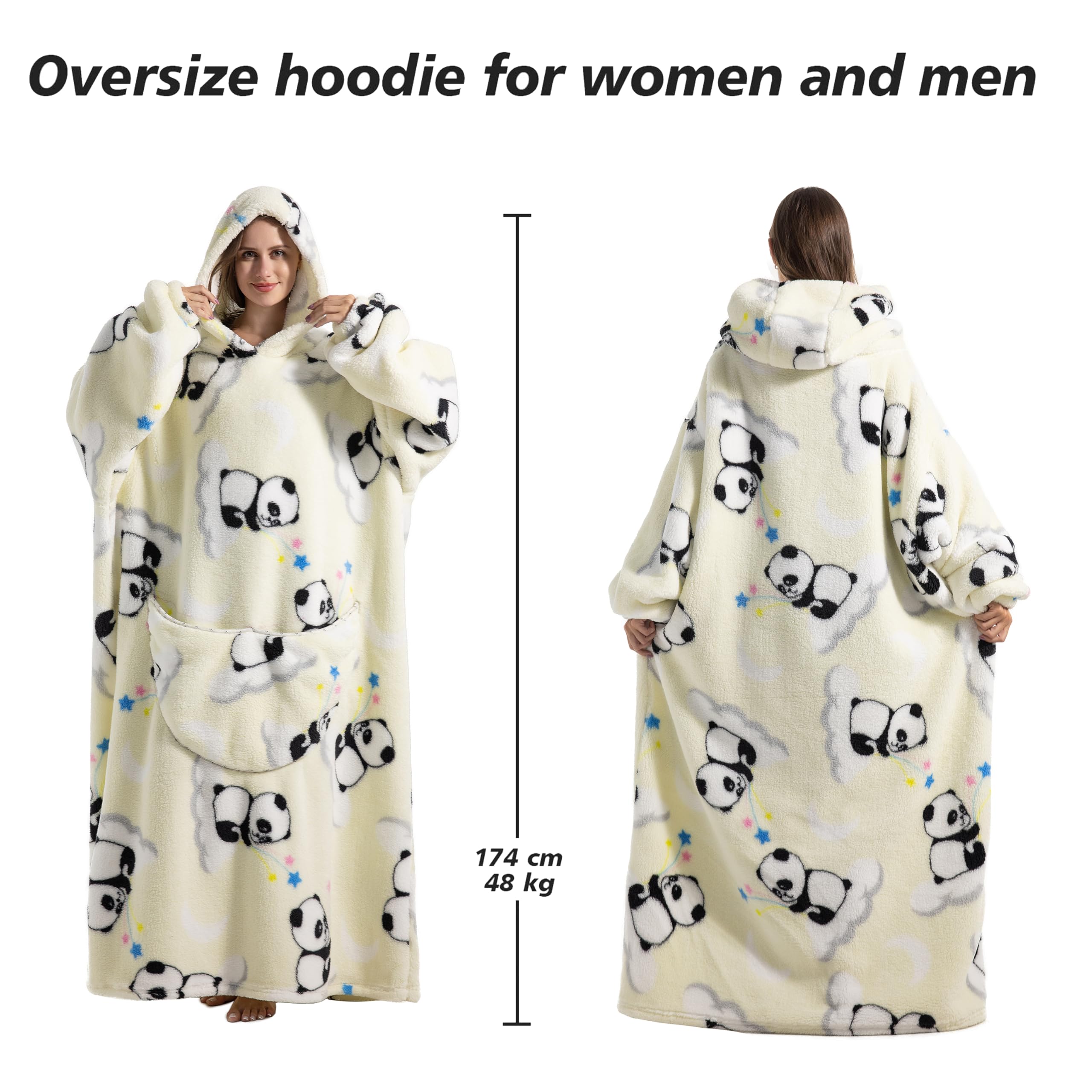 Soft Fleece Wearable Blanket Hoodie for Women & Men - Cozy Unisex Hooded Sweatshirt with Pockets | Perfect Gift for Birthday, Christmas | Ideal for Lounging at Home, Camping Trips, Movie Nights & Winter Outdoor Activities | Stay Warm Indoors & Outdoors