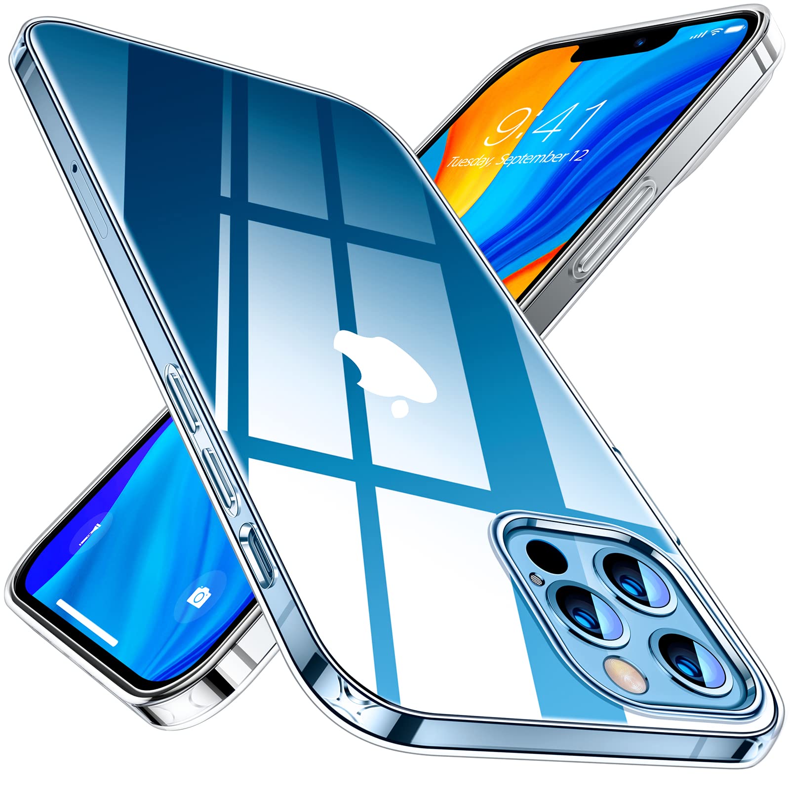 TORRAS Crystal Clear iPhone 12 Pro Max Case - Ultra Thin Anti-Yellowing TPU Cover with Military-Grade Protection | Shockproof Slim Soft Silicone Phone Case for iPhone 12 Pro Max 6.7 Inch | Perfect for Everyday Use, Work & Outdoor Activities