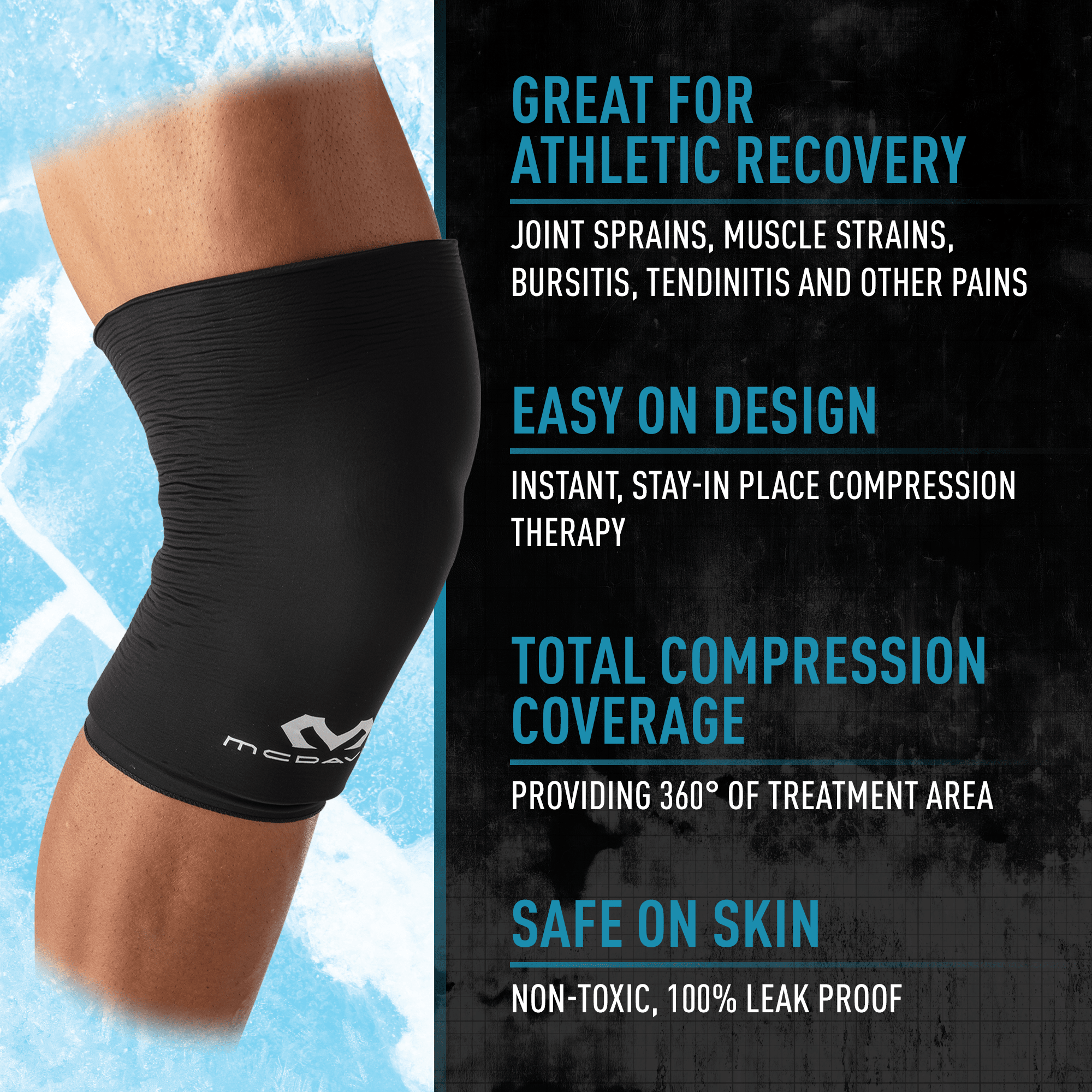 Flexible Ice Therapy Knee & Thigh Compression Sleeve for Pain Relief - Cold Pack Support for Sports Injuries, Arthritis & Post-Surgery Recovery - Perfect for Athletes, Runners & Active Lifestyles