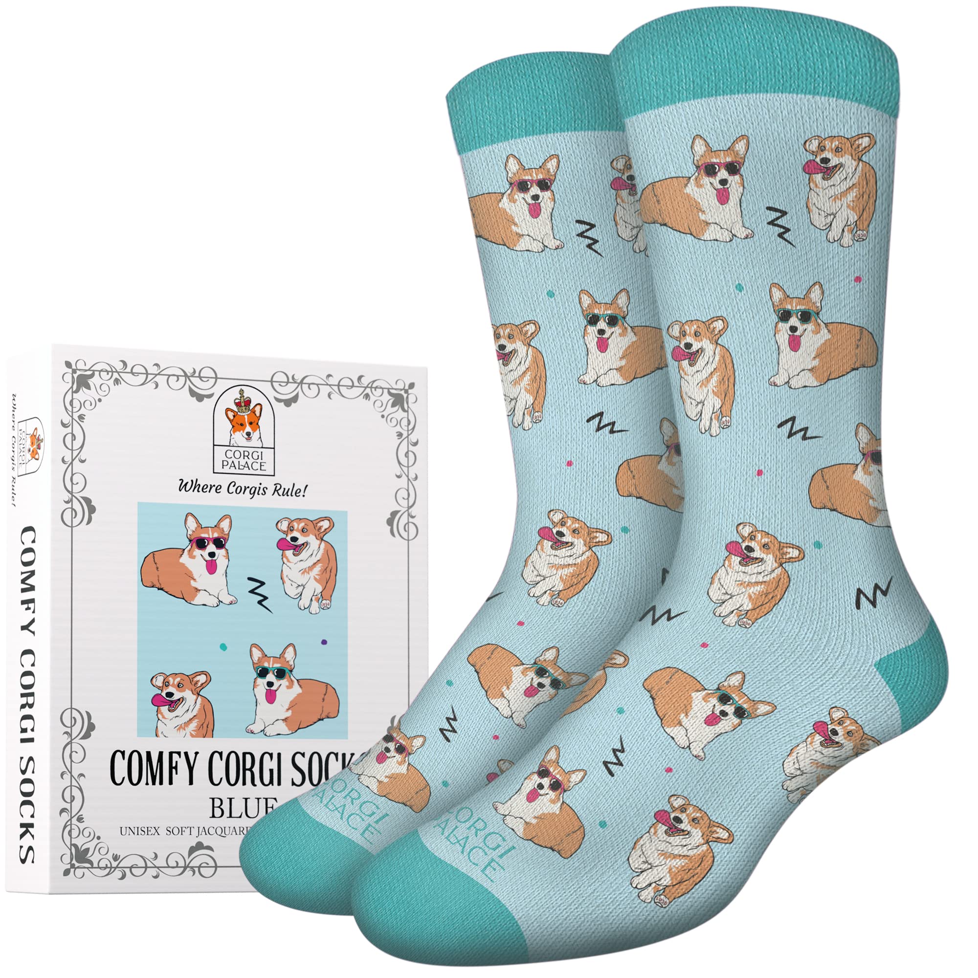 Cute Comfy Corgi Socks for Men & Women - Universal Fit Dog Lover Gifts - Perfect for Casual Wear, Gifts & Corgi Enthusiasts