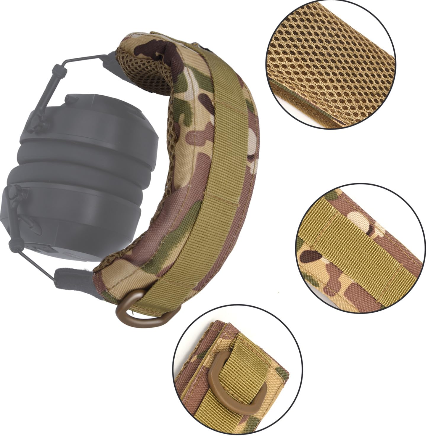 Tactical Headphone Cover - Advanced Modular Kit with Soft Replacement Pads & Holder for Shooting, Military Hearing Protection Earmuffs (Camo) - Perfect for Range Training, Hunting & Outdoor Activities