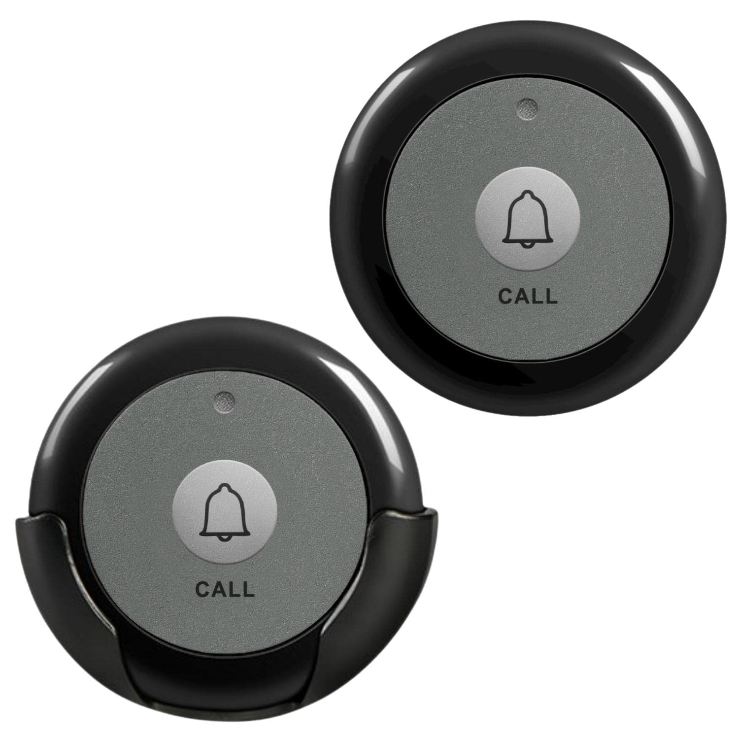 5-Pack Wireless Call Buttons for Nurse Call System - Wireless Calling Device for Seniors, Elderly Care, Restaurants & Clinics (Black) | Ideal for Nursing Homes, Hospitals & Customer Service Areas