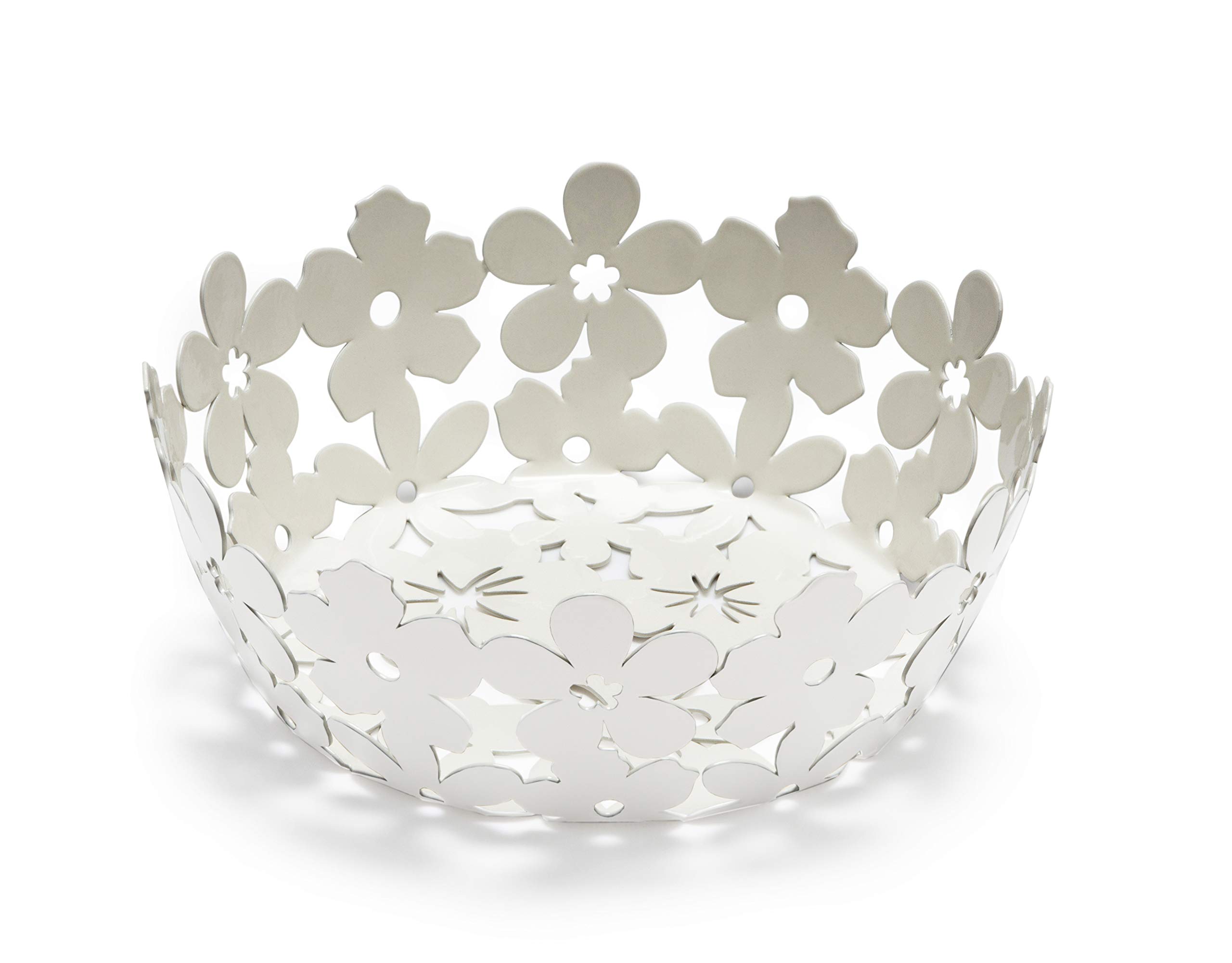 Mango Steam Decorative Basket - Handwoven Flower White Storage Basket for Fruits, Vegetables, Candy | Perfect for Kitchen, Dining Table, and Home Decor