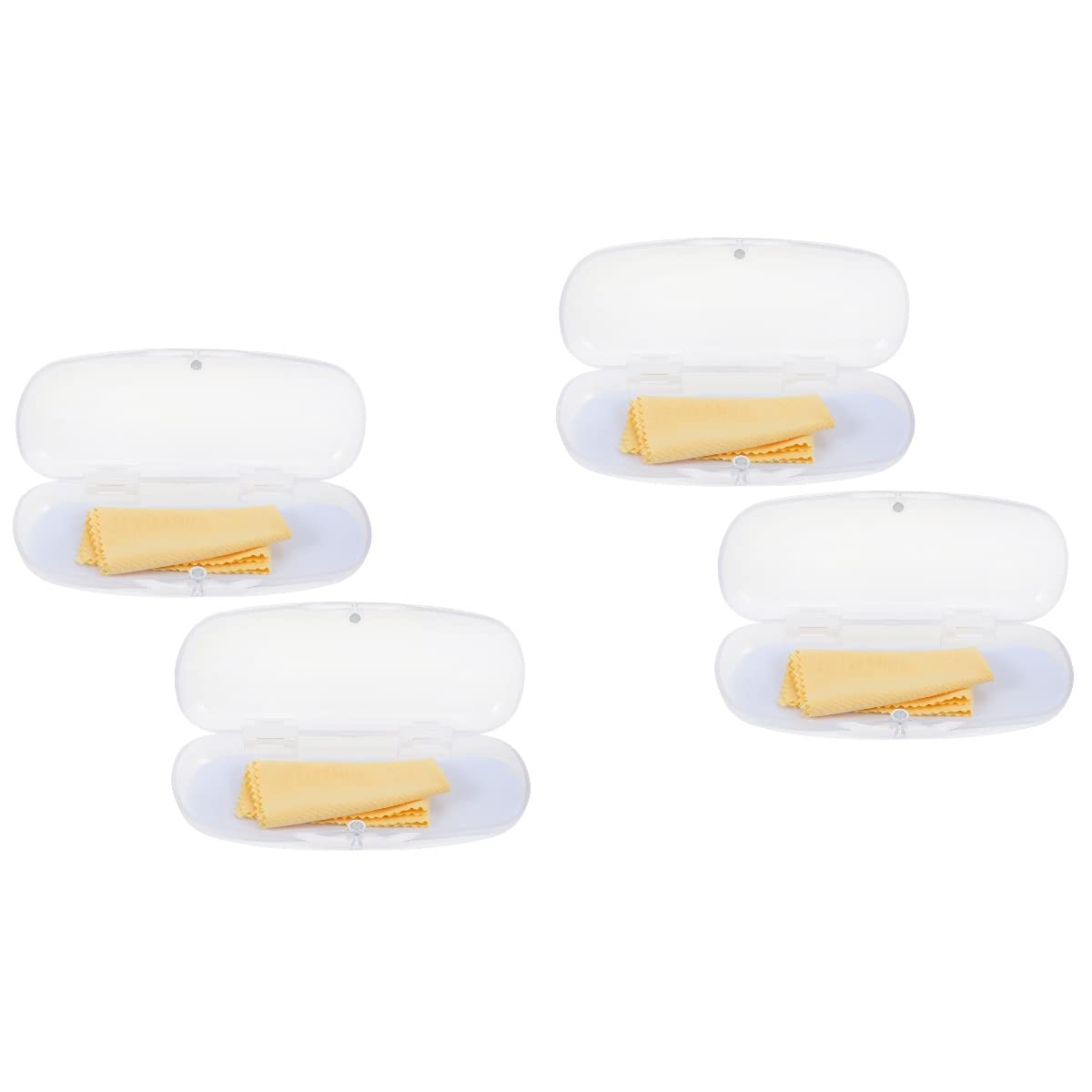 DOITOOL 4 Pack Clear PVC Glasses Case - Diving Goggle Storage, Eyeglass Protector & Headset Holder - Travel-Friendly Clamshell Organizer Pouch for Swim Gear, Sunglasses & Electronics Accessories