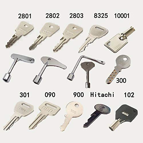 15-Piece Lift & Elevator Key Set - 2801, 2802, 2803 Control Keys for Machine Room Access | Perfect for Maintenance Technicians, Building Managers & Emergency Repairs
