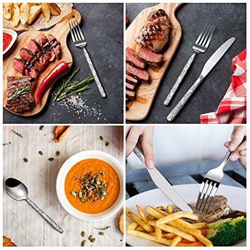 Premium GARVEE 30-Piece Stainless Steel Silverware Set for 6 - Heavy Duty Flatware Cutlery Set with Patterned Handle (Forks, Knives, Spoons) - Ideal for Home, Restaurant, Dinner Parties & Everyday Use - Durable & Reusable Kitchen Utensils