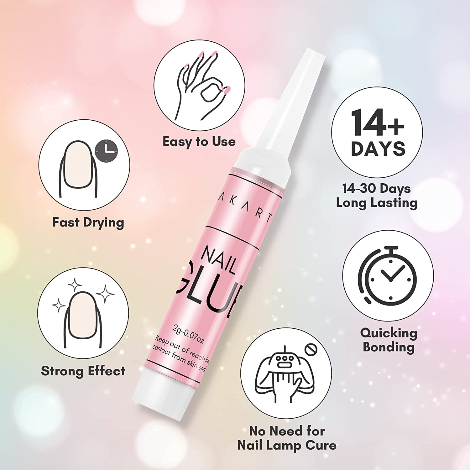 Makartt Professional Acrylic Nail Stand - Magnetic Nail Practice Stand with Super Strong Nail Glue Kit for Press On Nails & Nail Tips - Perfect for Salon Training, DIY Manicures & Nail Art Practice at Home