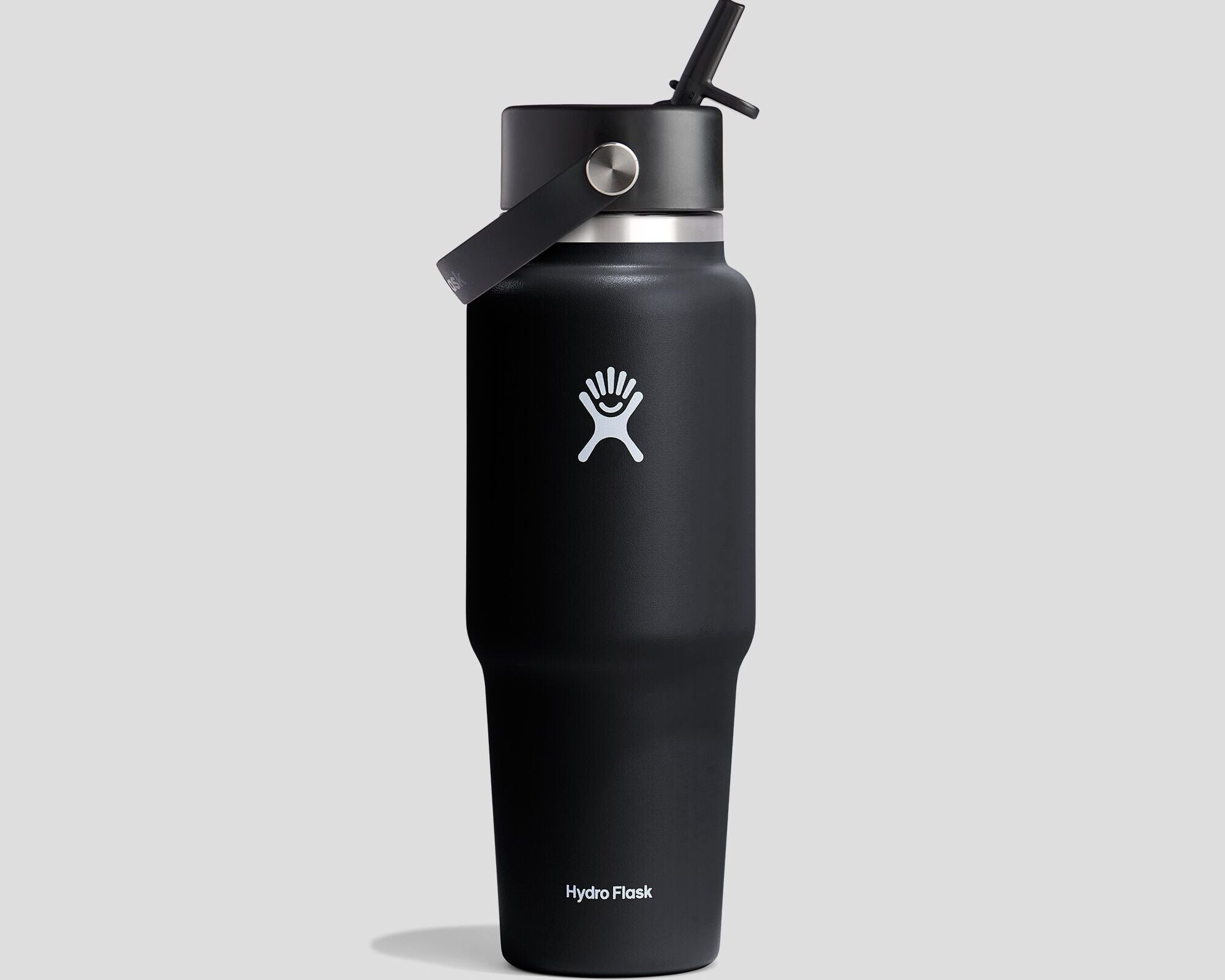 Hydro Flask 32oz Insulated Water Bottle with Flex Straw Lid - Leakproof, BPA-Free Stainless Steel Vacuum Flask for Travel, Hiking & Outdoor Activities - Black