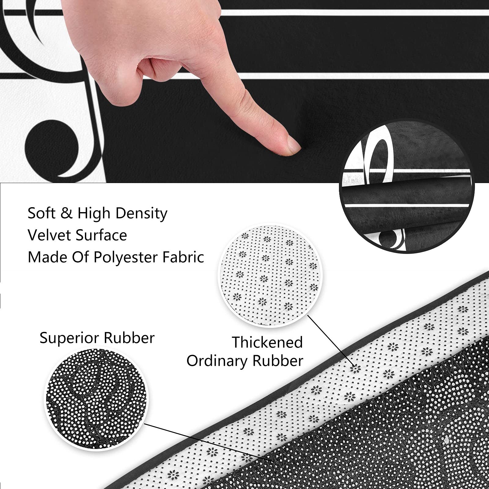 Premium Treble Clef Music Note Non-Slip Area Rug - 5.2'x7.5' Soft Floor Mat for Bedroom, Living Room & Home Decor - Perfect for Music Lovers, Studios & Cozy Spaces