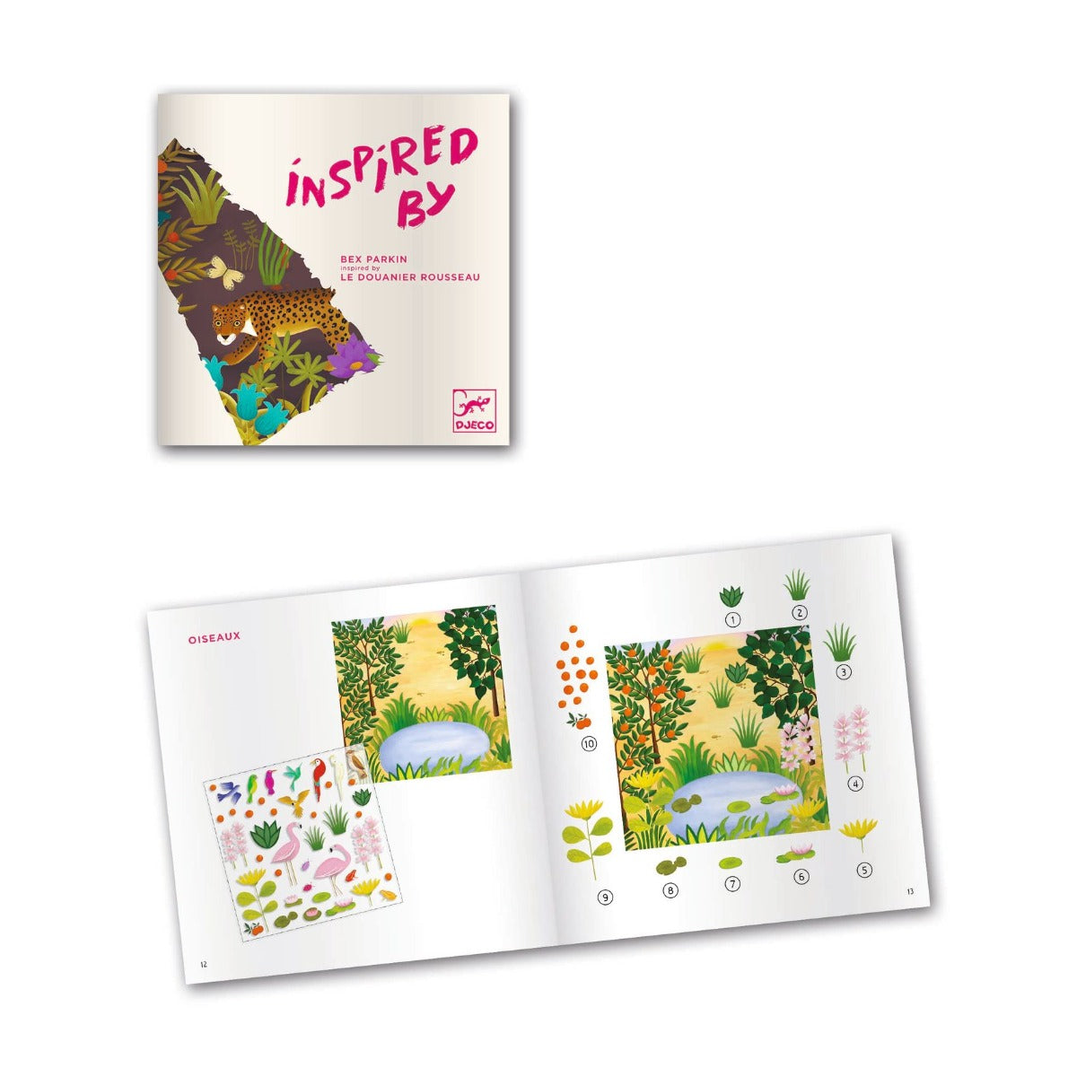 Djeco Inspired By A Moment In Time (Rousseau) - Rub On Transfer Art Activity Kit for Kids & Adults - Creative DIY Home Decor & Gift Idea
