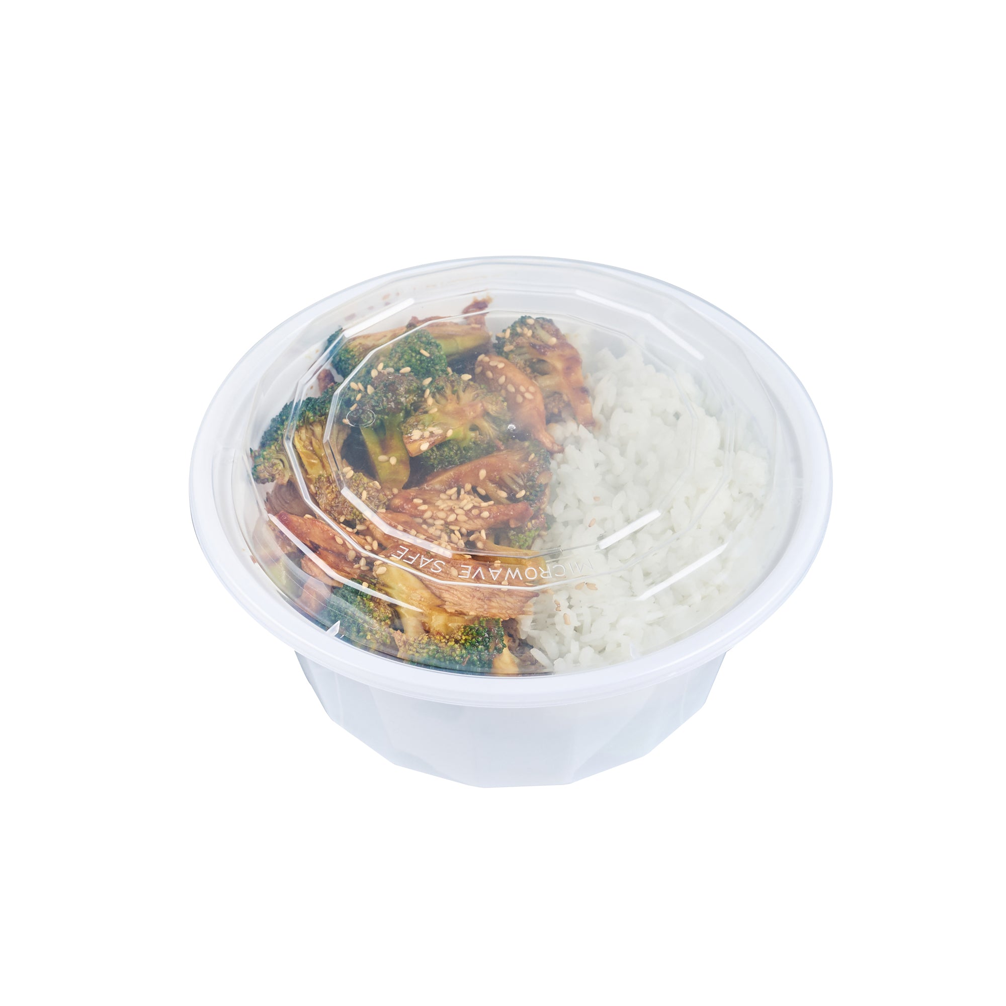 32 oz Round White Plastic Food Storage Containers with Clear Lids - Microwave Safe Takeout Boxes (7.25