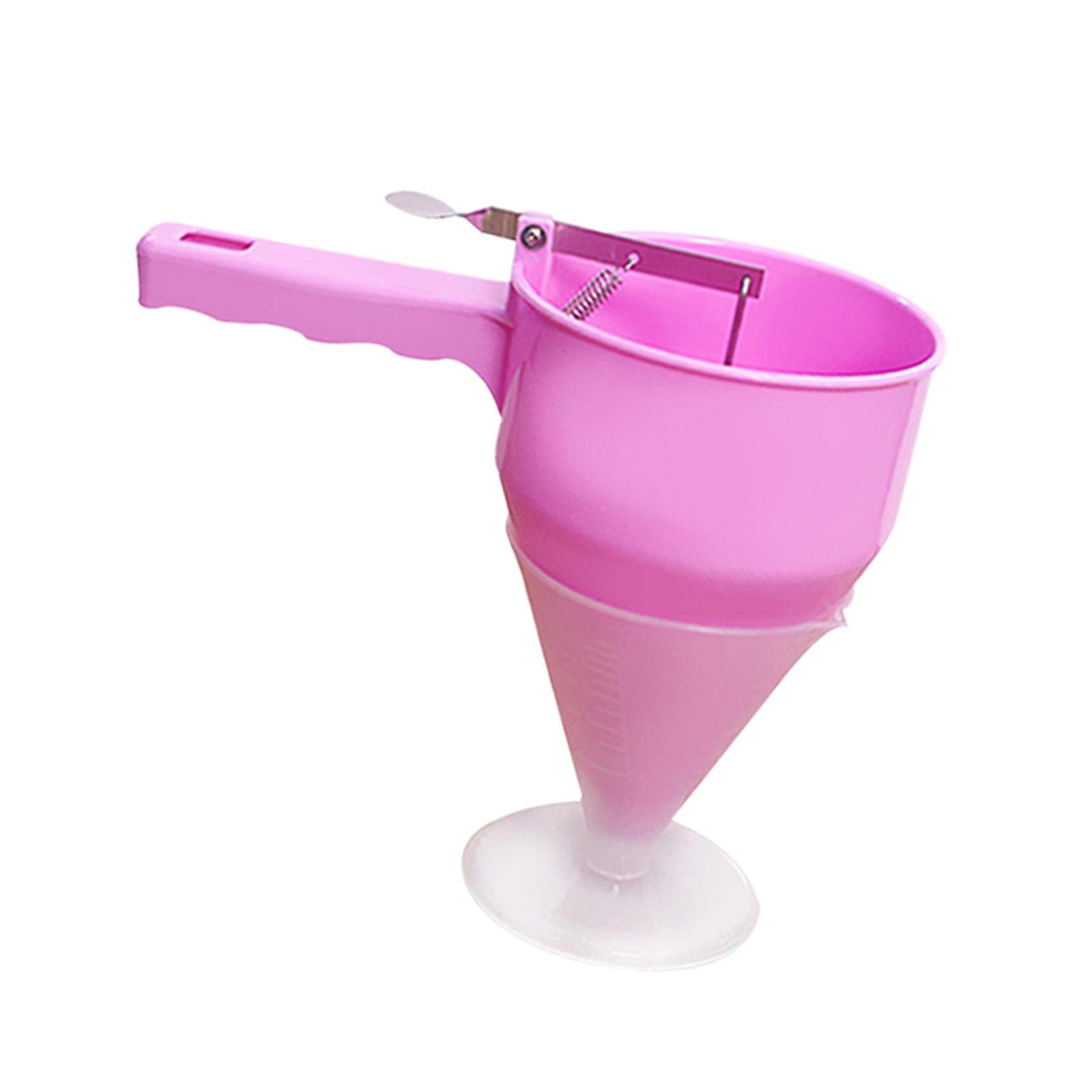 MagiDeal Batter Dispenser with Stand - Premium Octopus Ball Maker & Waffle Batter Funnel for Baking Desserts, Takoyaki, Pancakes - Pink Kitchen Cooking Tool for Home Bakeries & Japanese Street Food Stalls