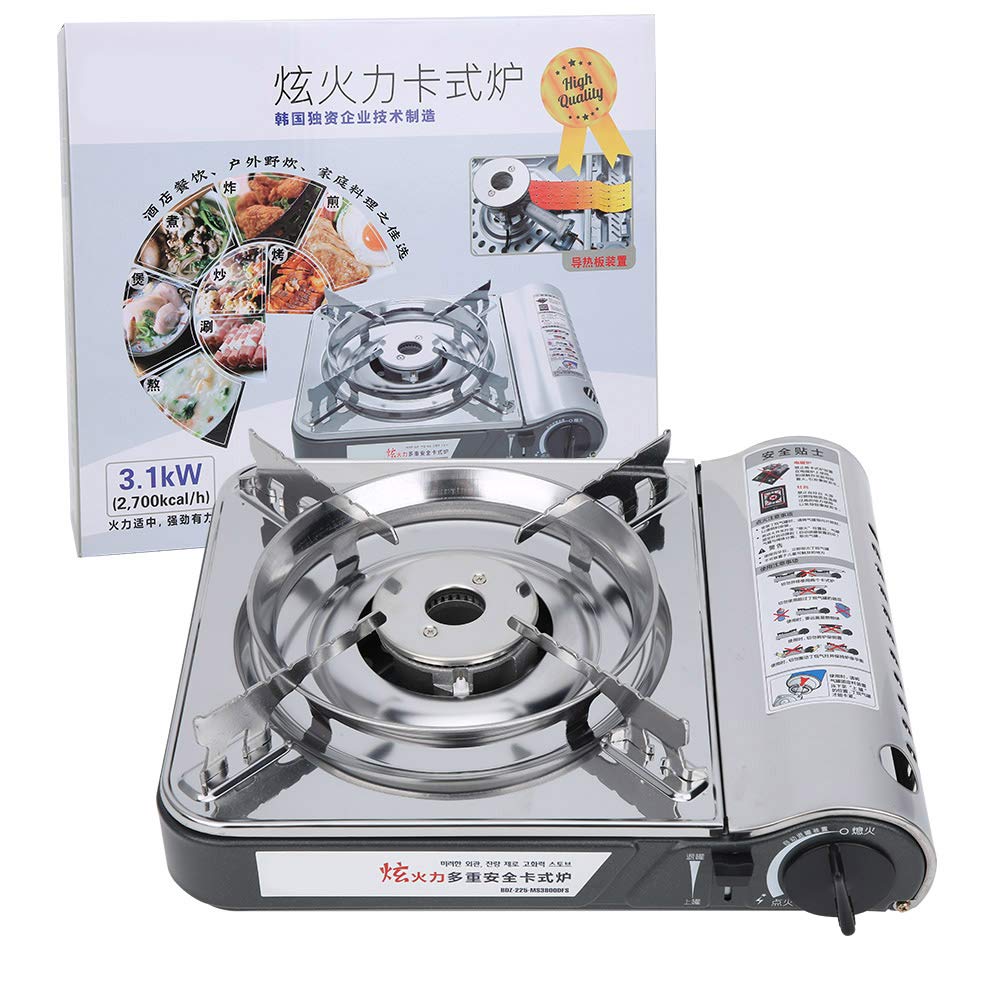 Portable Butane Gas Stove - MS 3800DFSB Windproof Camping Stove for Outdoor Cooking, BBQ, Picnics & Backpacking