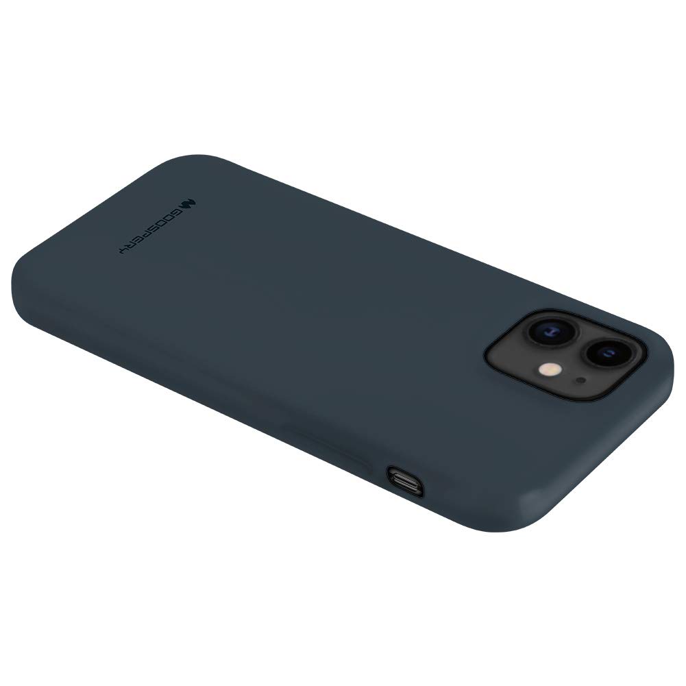 GOOSPERY Soft Silky Slim Jelly Case for iPhone 12 Pro & iPhone 12 (6.1 Inch) - Midnight Blue Protective Bumper Cover | Perfect for Everyday Use, Office & Travel Protection