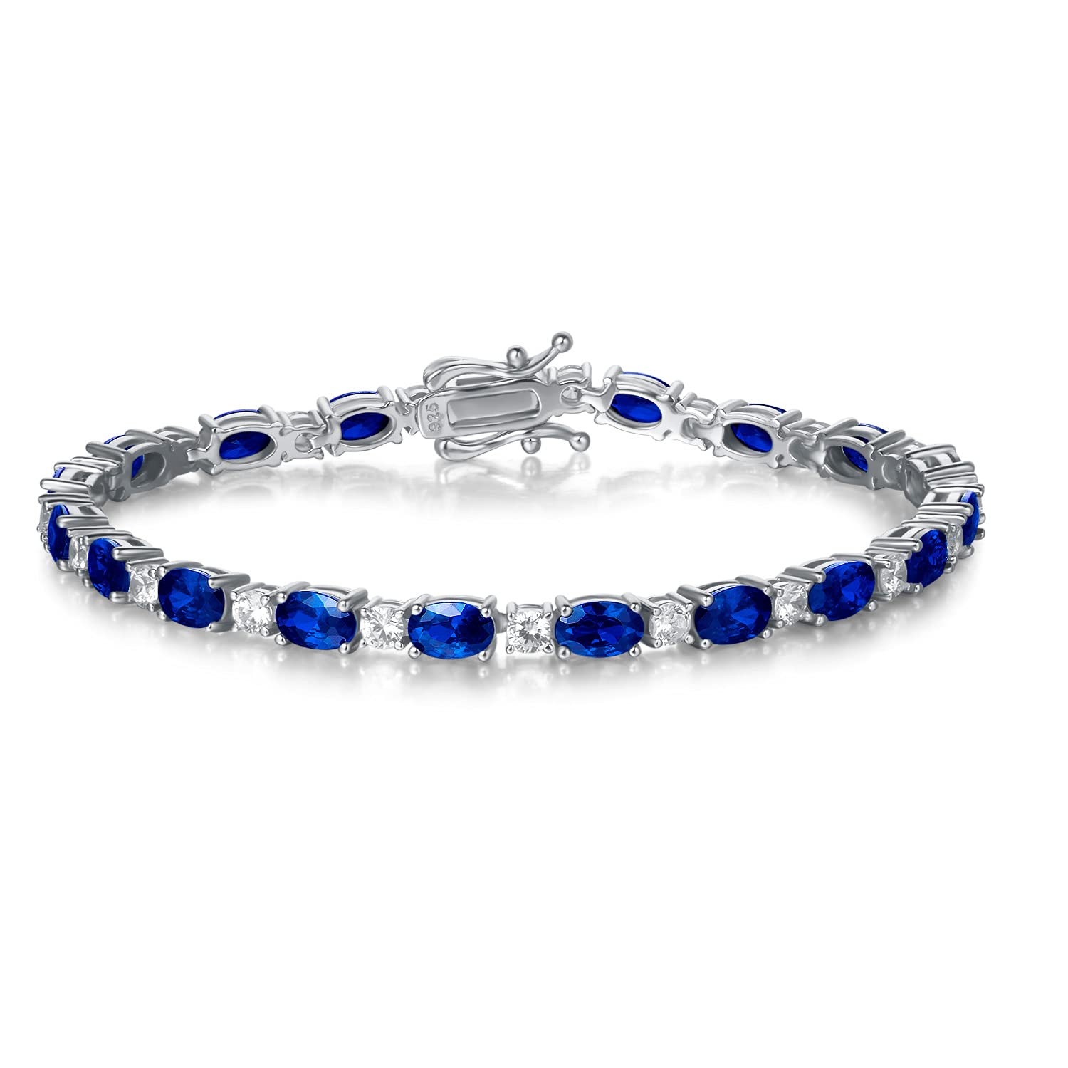 FANCIME Sterling Silver Birthstone Tennis Bracelet - Dainty Charm Bracelet for Women, Mom, Birthday Gift - 7