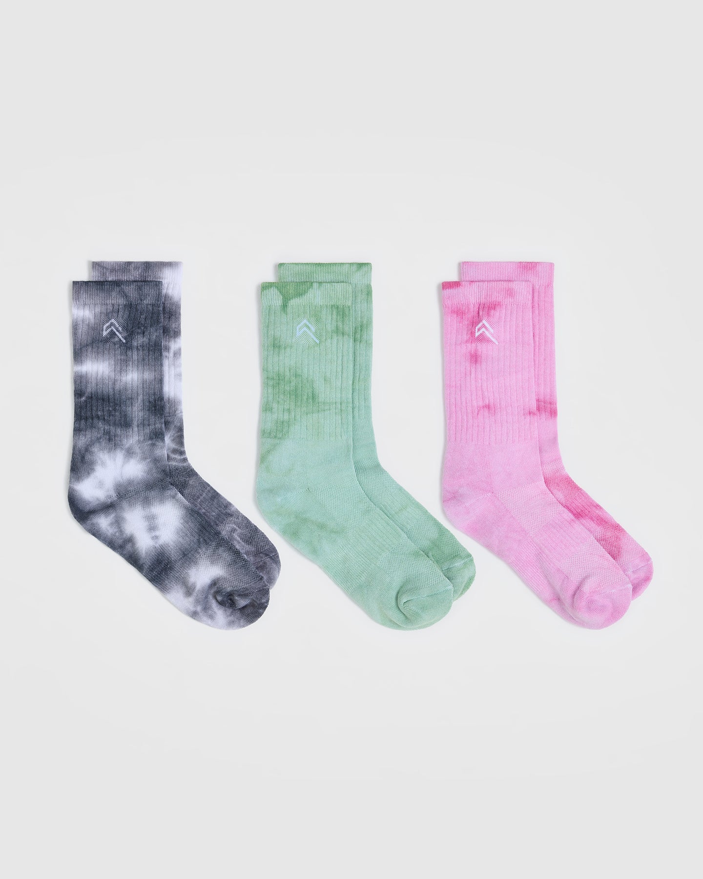 Vibrant Tie Dye Socks 3-Pack - Power Pink, Black & Pumpkin Green | Funky Patterned Crew Socks for Women & Men | Perfect for Yoga, Festivals & Casual Wear