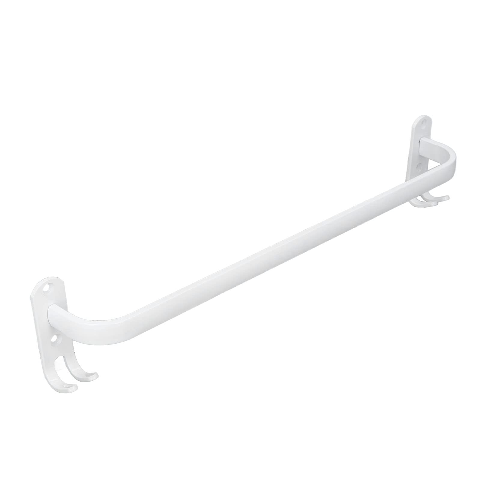 Rust-Proof Aluminum Towel Bar with Hooks - White Space-Saving Bathroom Towel Holder for Closet, Scarves & Robes | Perfect for Modern Bathrooms & Walk-In Closets