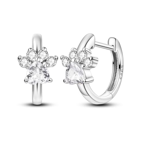 Silver Paw Earrings-B