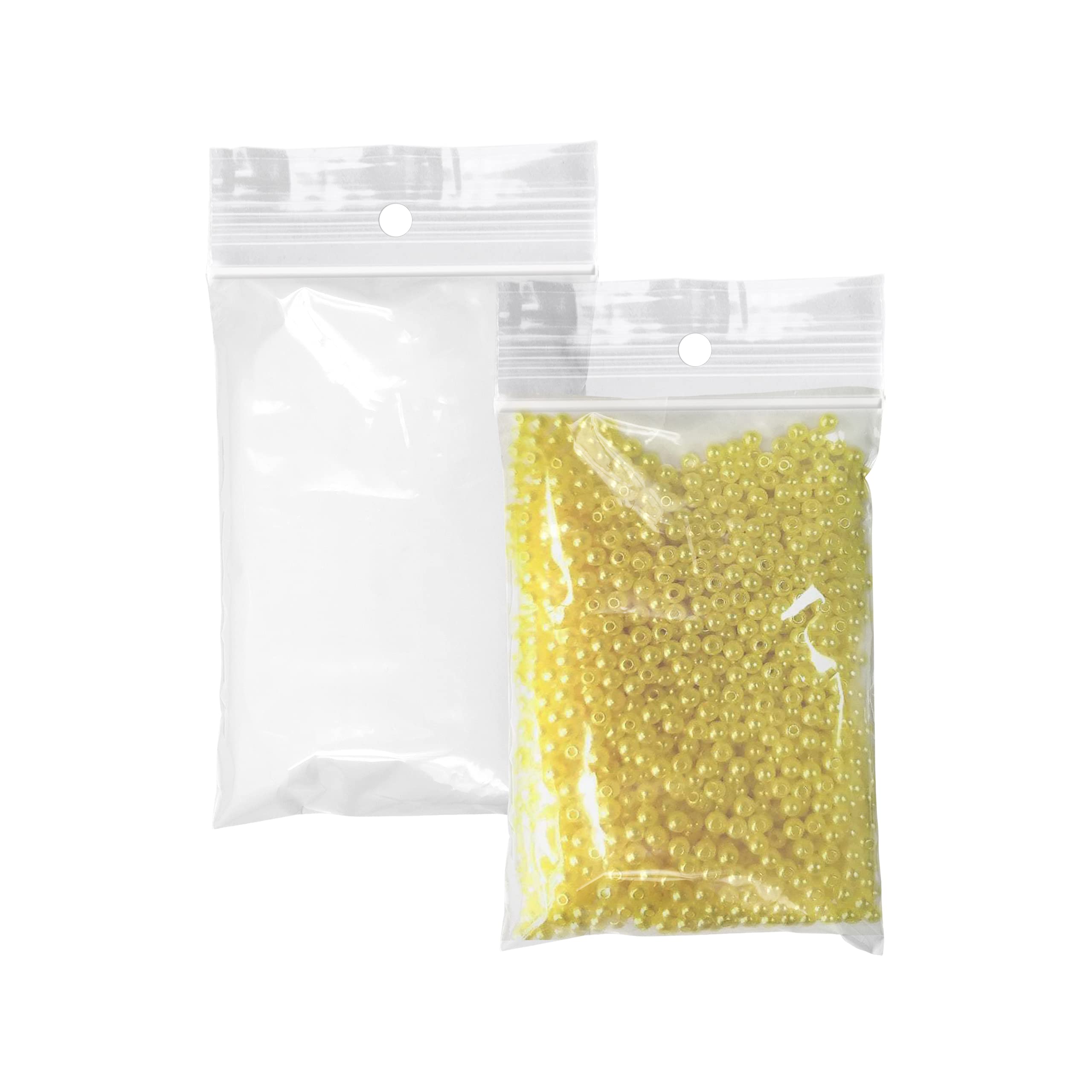 1000 Pack 2x3 Inch Clear Reclosable Zipper Bags with Hanging Holes | 2 Mil Resealable Plastic Storage Bags for Pills, Jewelry & Small Items | Durable Polyethylene Snack Bags for Organizing, Crafting & Retail Packaging