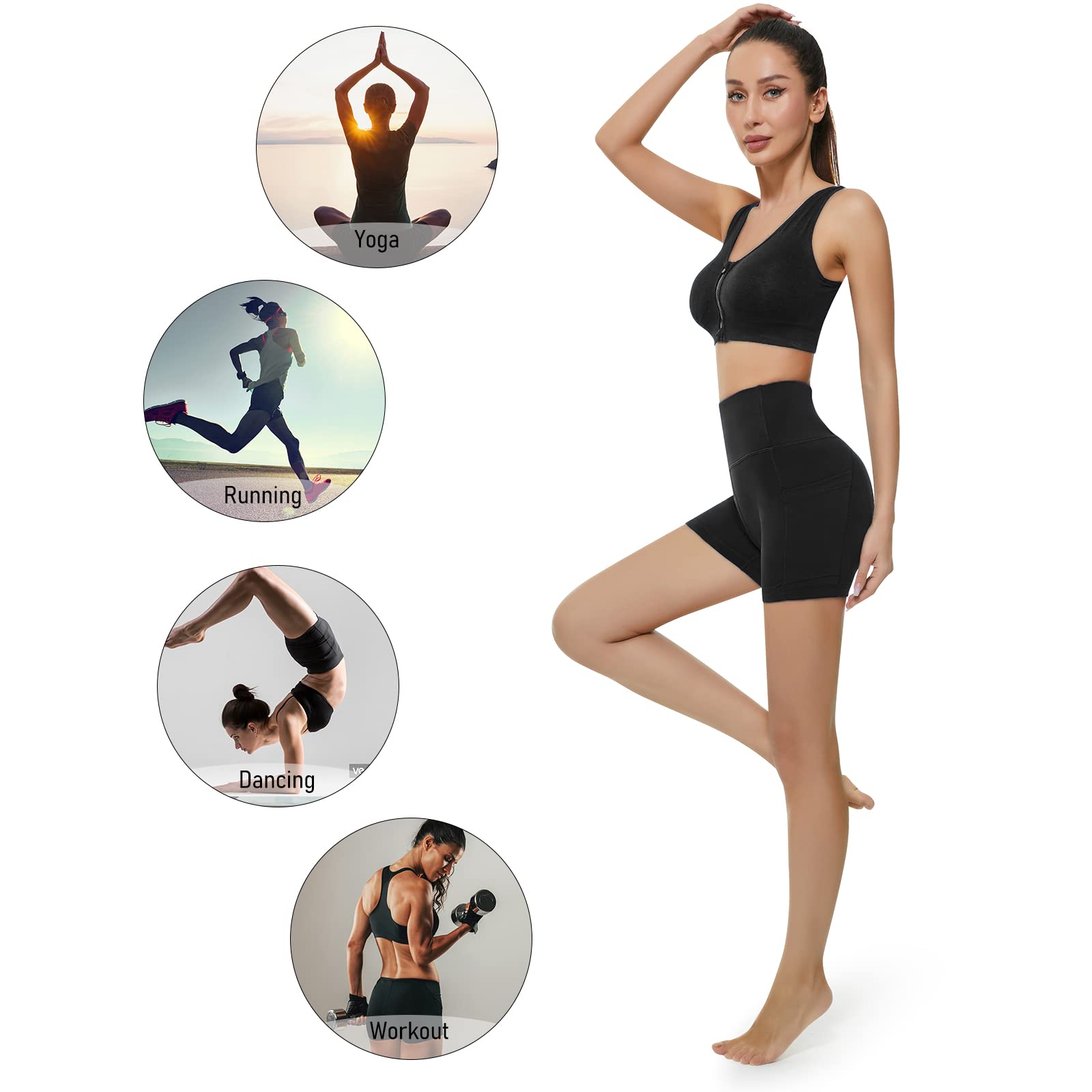 KKB Women's High Waist Yoga Shorts - 5