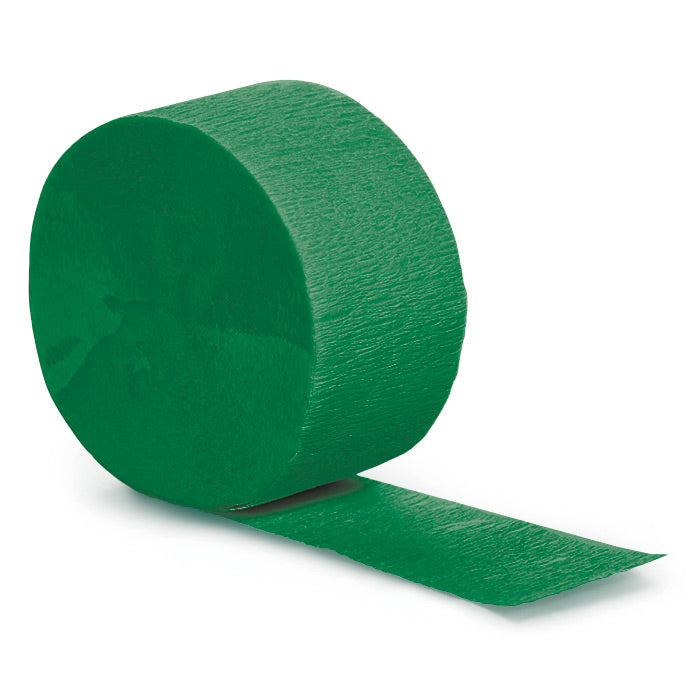 12-Piece Bulk Emerald Green Crepe Streamer Roll - 81 Feet Long for Party Decorations, Birthday Celebrations & Wedding Decor