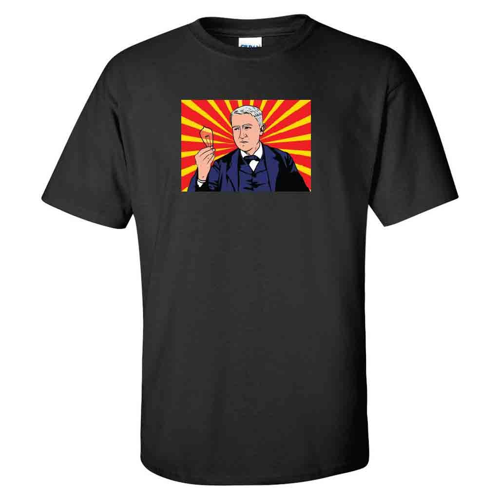 VictoryStore Apparel - 4 Pack Edison Pop Art Graphic T-Shirts for Men, Black Cotton Tees - Perfect for Casual Wear, Street Style & Gifts