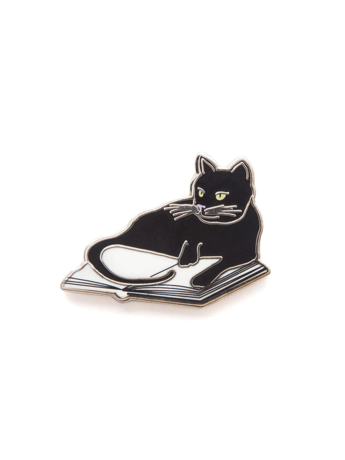 Cute Bookstore Cat Enamel Pin - Vintage Literary Accessory for Book Lovers, Librarians & Readers - Perfect for Backpacks, Tote Bags & Jackets